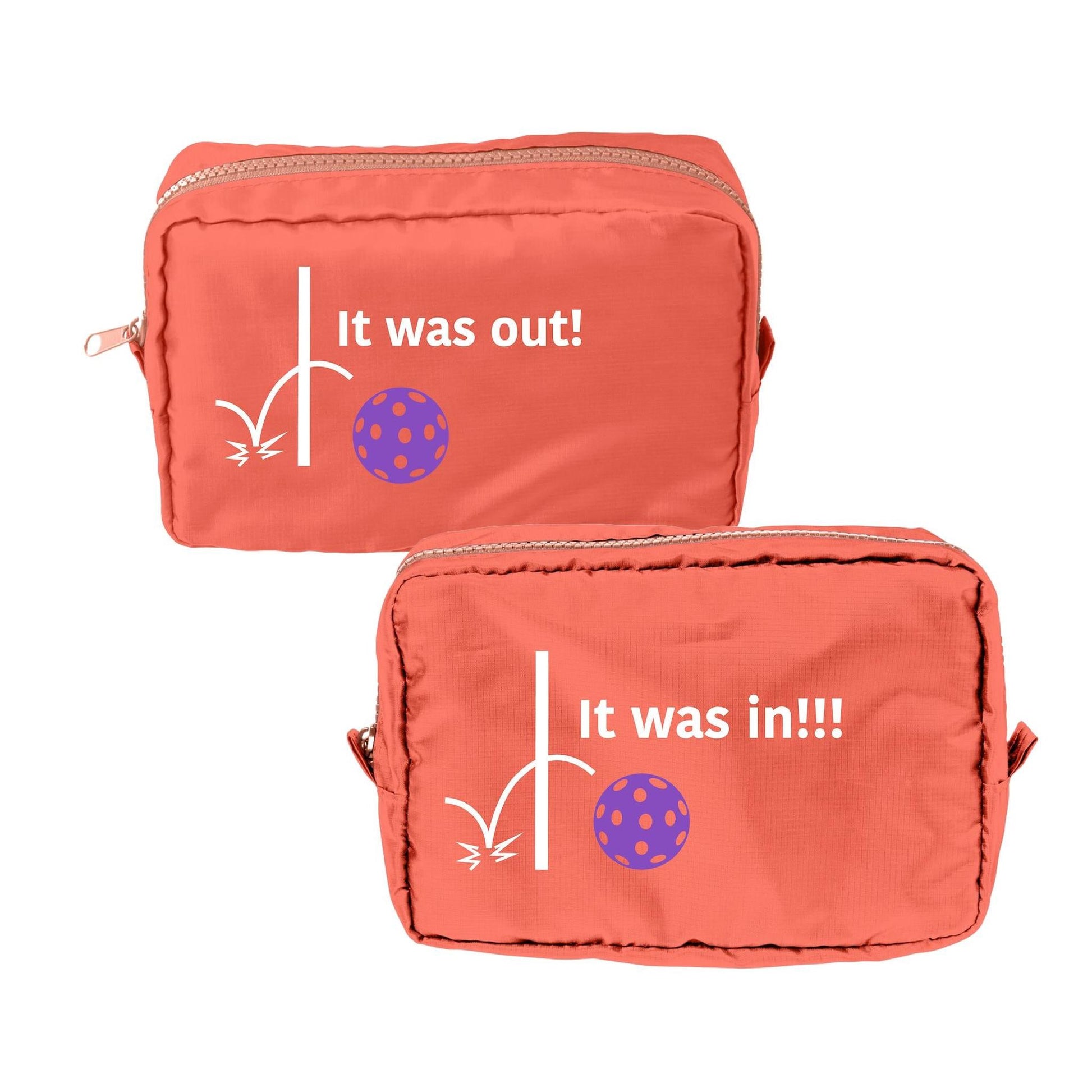 It was out! It was in!!! | Pickleball Dimensional Cosmetic Pouch Bag | Small Size Court Dimensional Bag