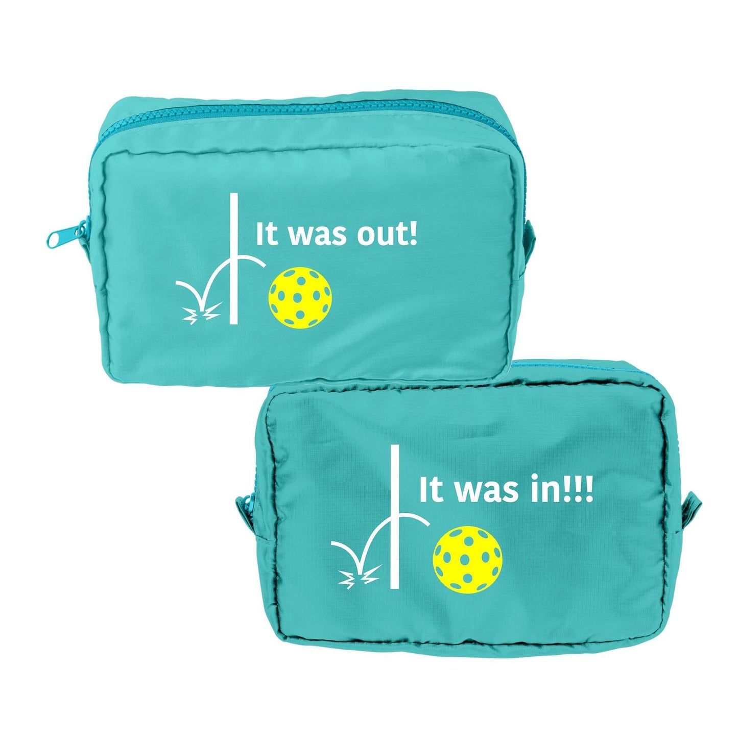 It was out! It was in!!! | Pickleball Dimensional Cosmetic Pouch Bag | Small Size Court Dimensional Bag