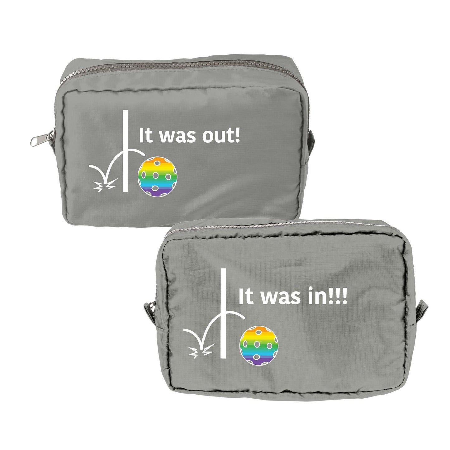 It was out! It was in!!! | Pickleball Dimensional Cosmetic Pouch Bag | Small Size Court Dimensional Bag