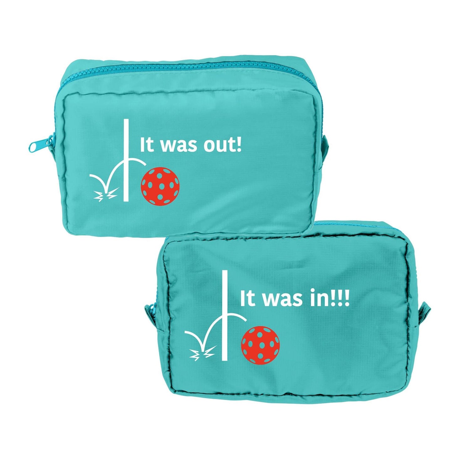 It was out! It was in!!! | Pickleball Dimensional Cosmetic Pouch Bag | Small Size Court Dimensional Bag