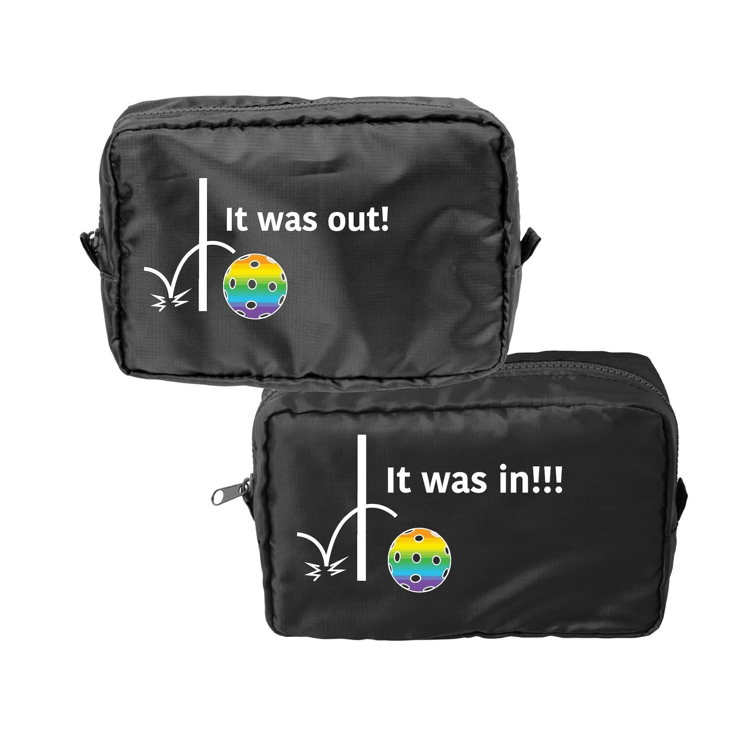 It was out! It was in!!! | Pickleball Dimensional Cosmetic Pouch Bag | Small Size Court Dimensional Bag