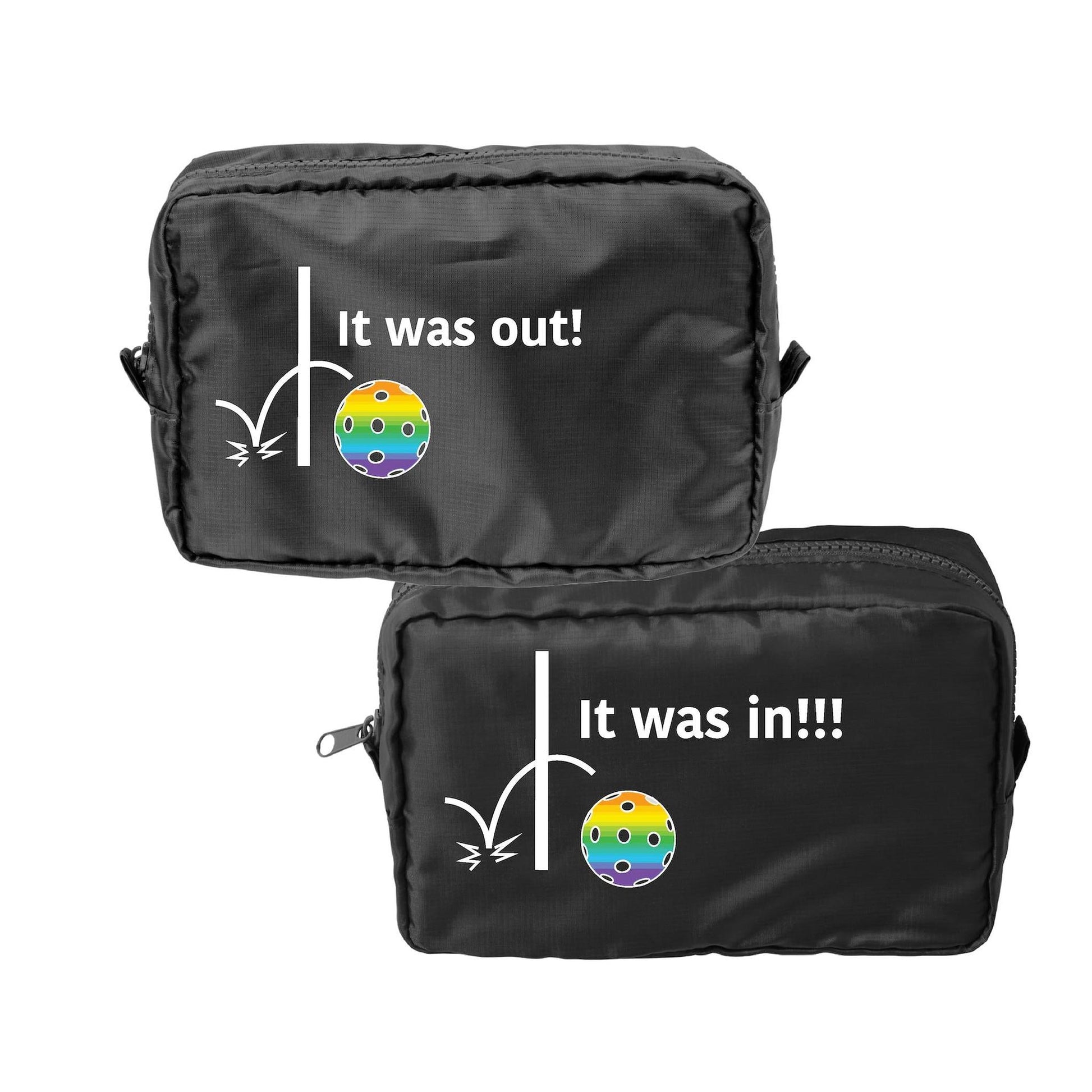 It was out! It was in!!! | Pickleball Dimensional Cosmetic Pouch Bag | Small Size Court Dimensional Bag