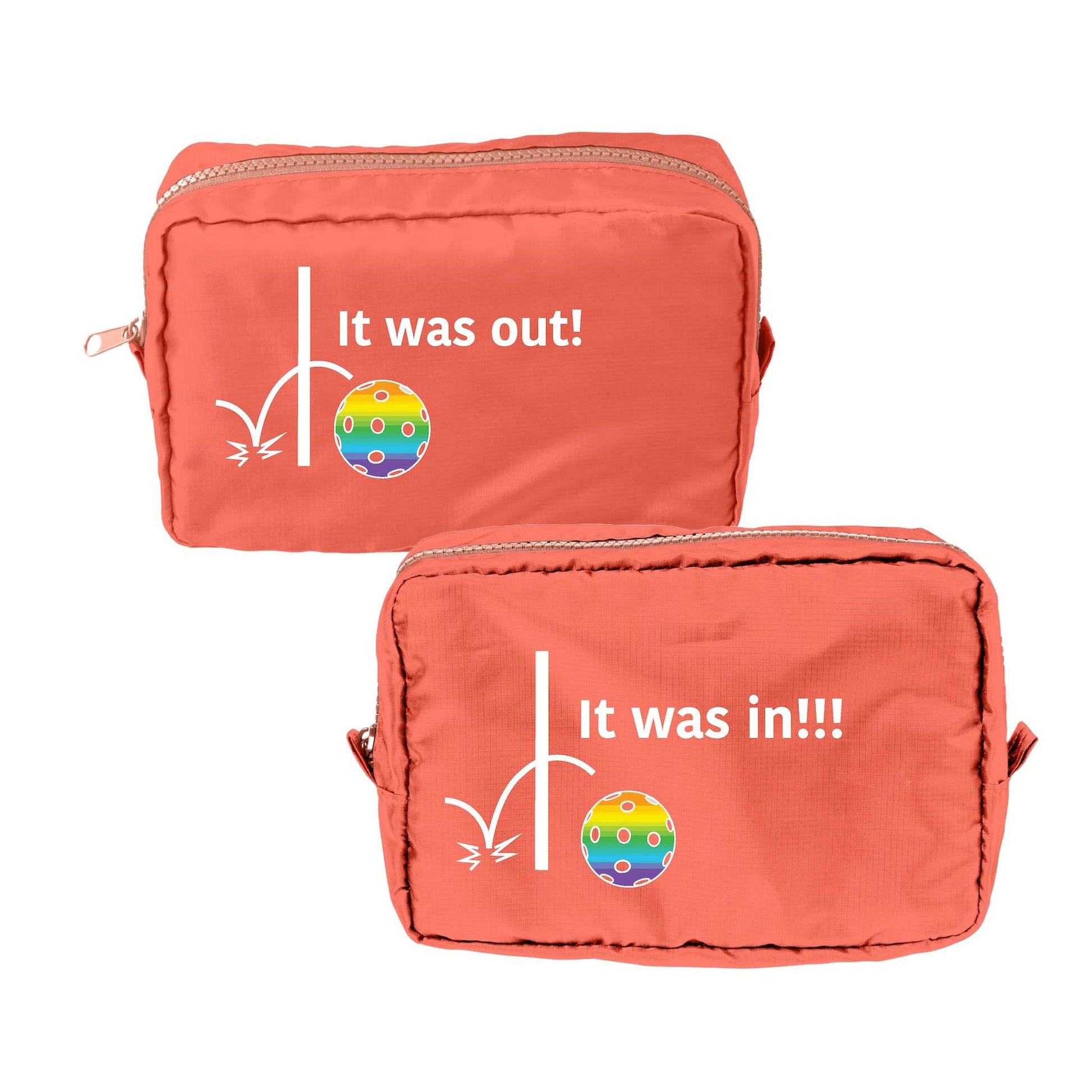 It was out! It was in!!! | Pickleball Dimensional Cosmetic Pouch Bag | Small Size Court Dimensional Bag