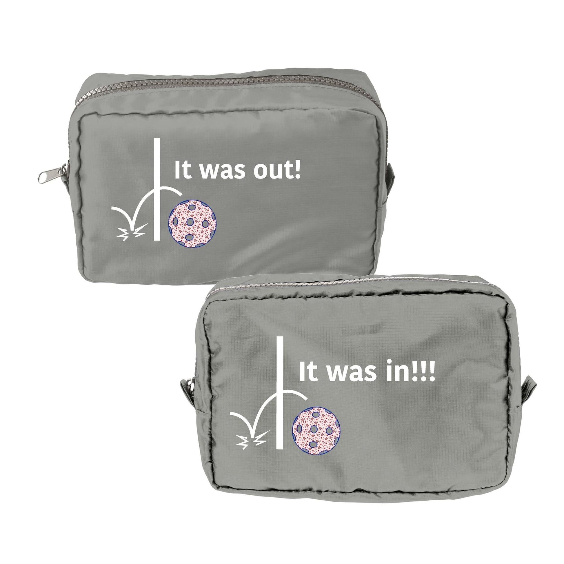It was out! It was in!!! | Pickleball Dimensional Cosmetic Pouch Bag | Small Size Court Dimensional Bag