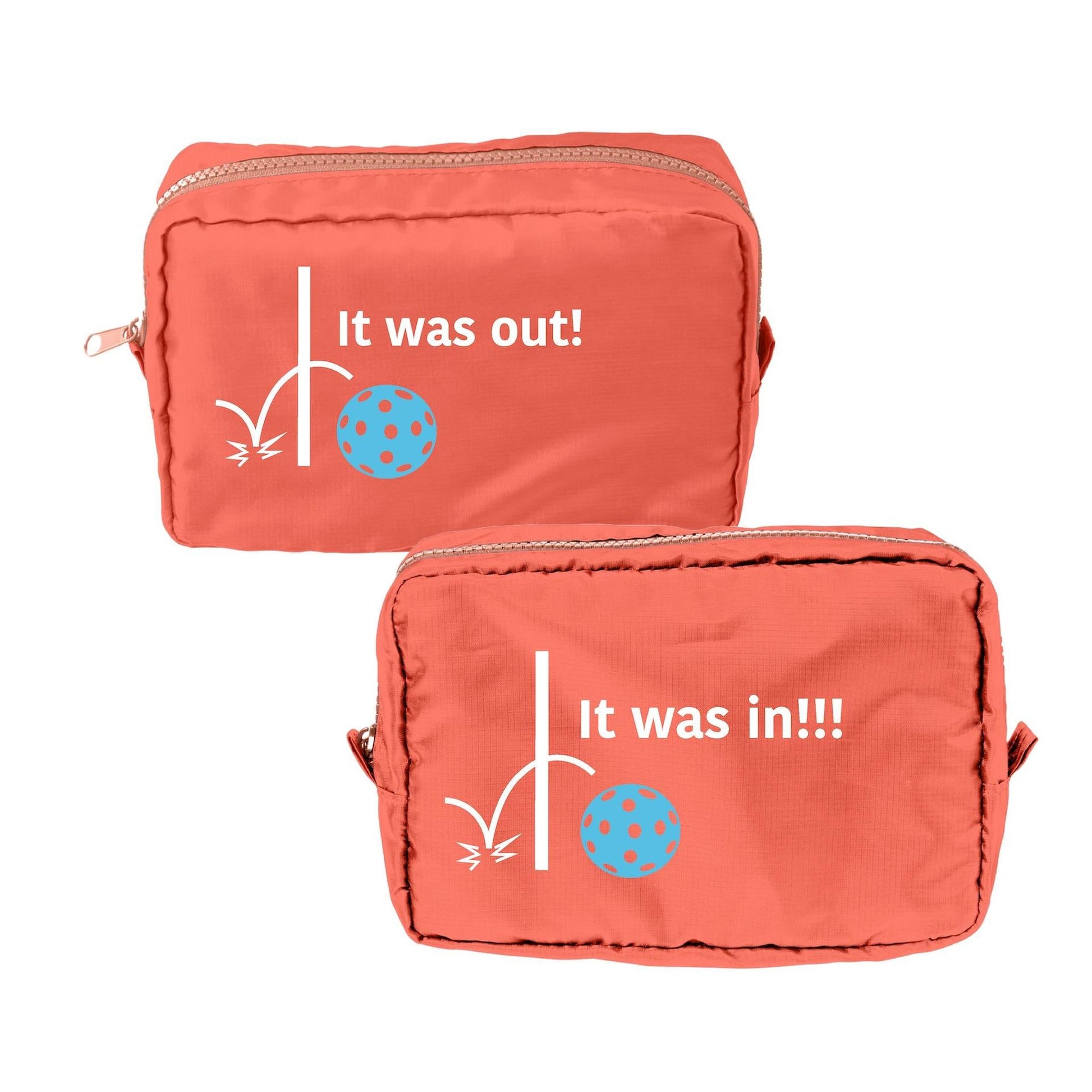 It was out! It was in!!! | Pickleball Dimensional Cosmetic Pouch Bag | Small Size Court Dimensional Bag