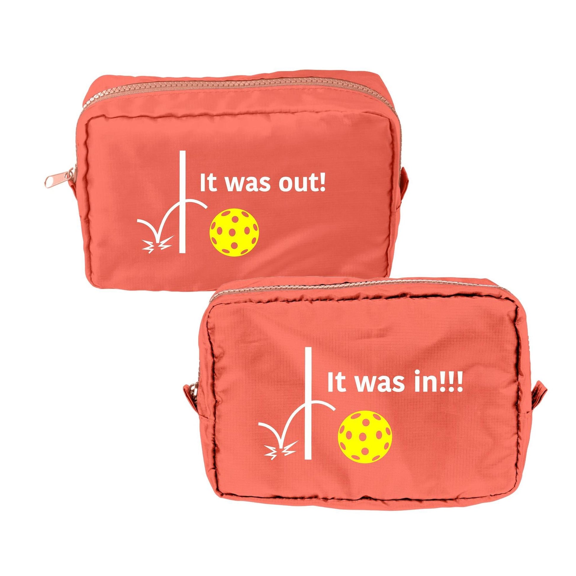 It was out! It was in!!! | Pickleball Dimensional Cosmetic Pouch Bag | Small Size Court Dimensional Bag