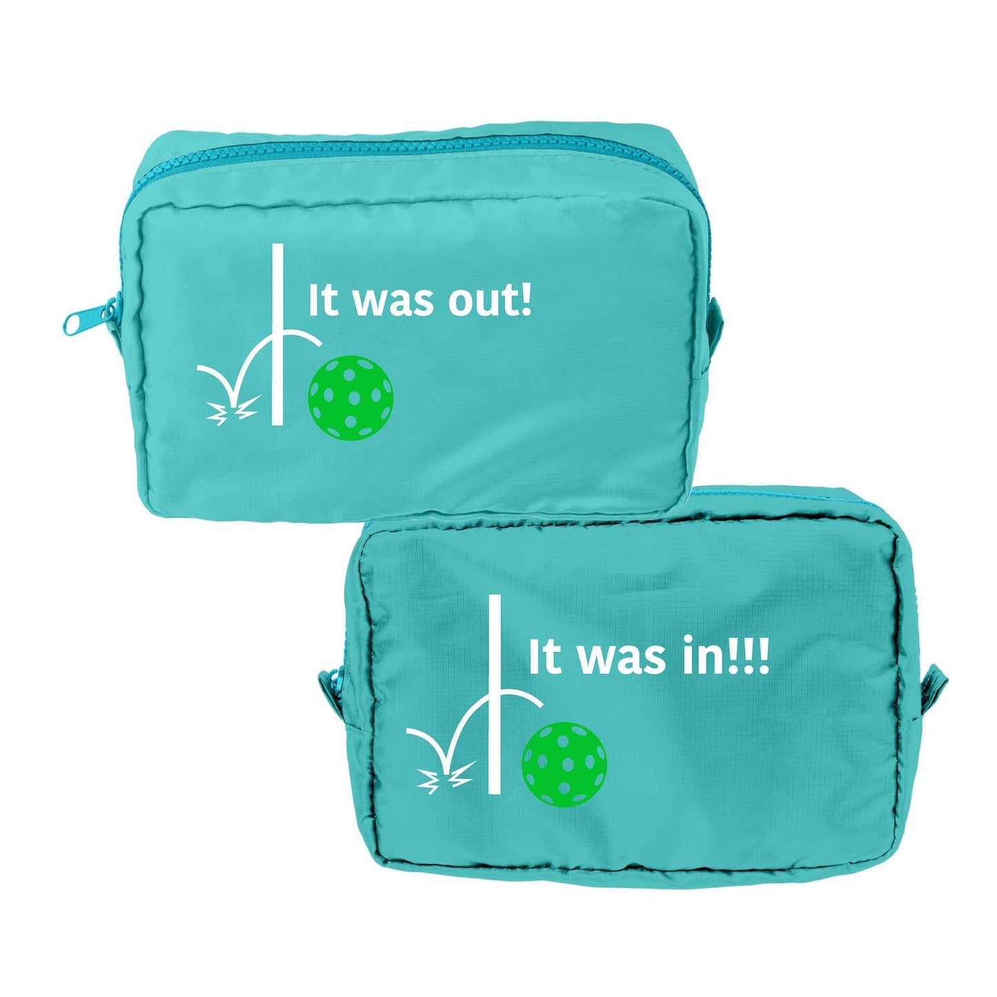 It was out! It was in!!! | Pickleball Dimensional Cosmetic Pouch Bag | Small Size Court Dimensional Bag