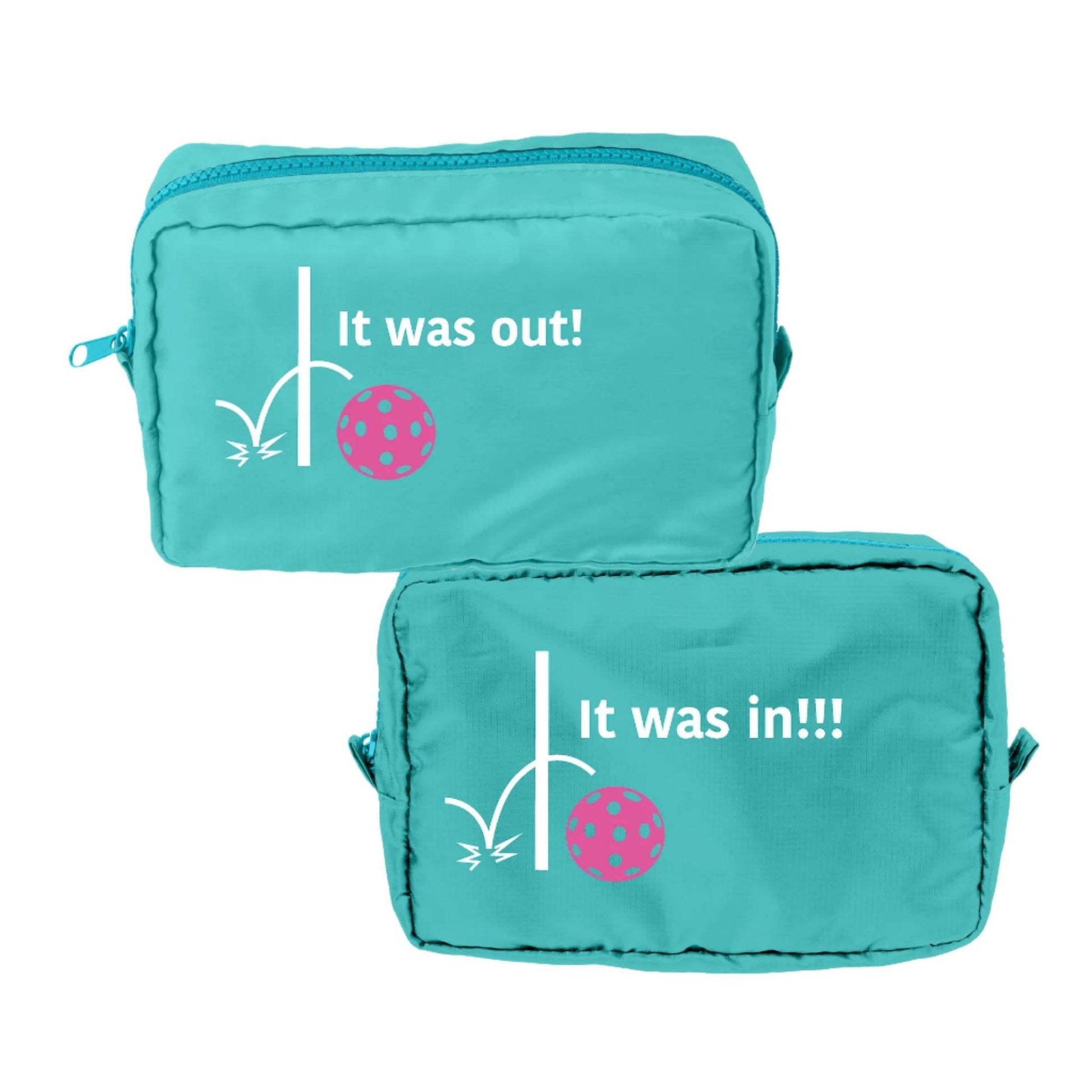 It was out! It was in!!! | Pickleball Dimensional Cosmetic Pouch Bag | Small Size Court Dimensional Bag
