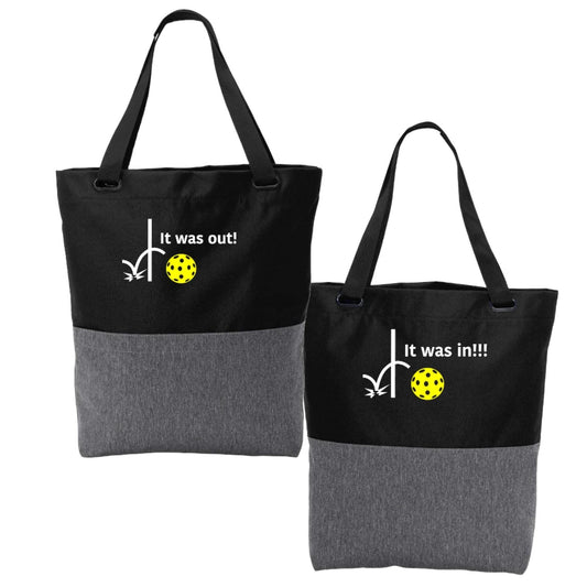 It was out! It was in!!! | Pickleball Sports Convertible Tote Bag | Medium Size Court Tote Bag