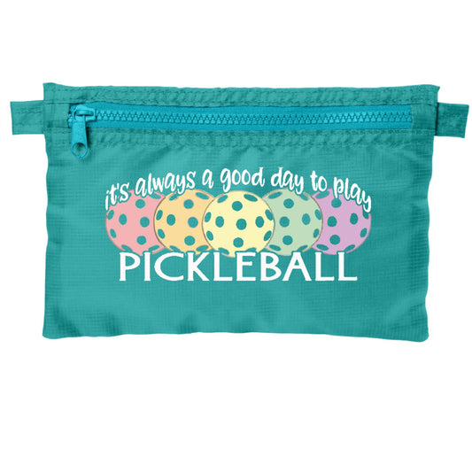It's Always a Good Day to Play Pickleball | Pickleball Cosmetic Stash Pouch Bag | Small Size Court Stash Bag