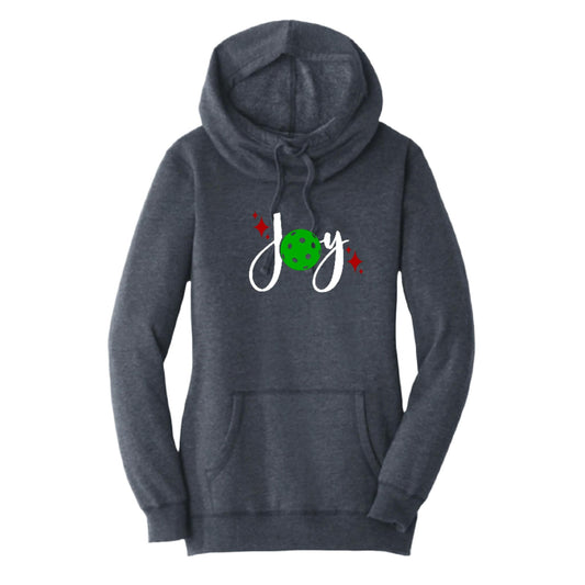 Joy | Women’s Cowl-Neck Hoodie Pickleball Sweatshirt | 55% Cotton 45% Poly Fleece