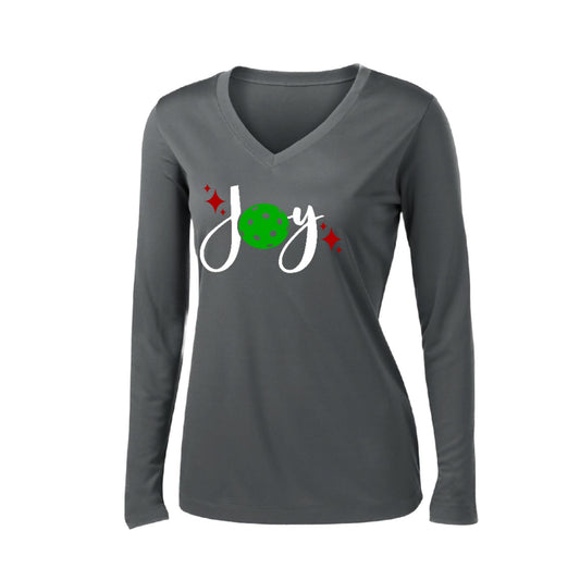 Joy | Women's Long Sleeve V-Neck Pickleball Performance T-Shirts | 100% Polyester