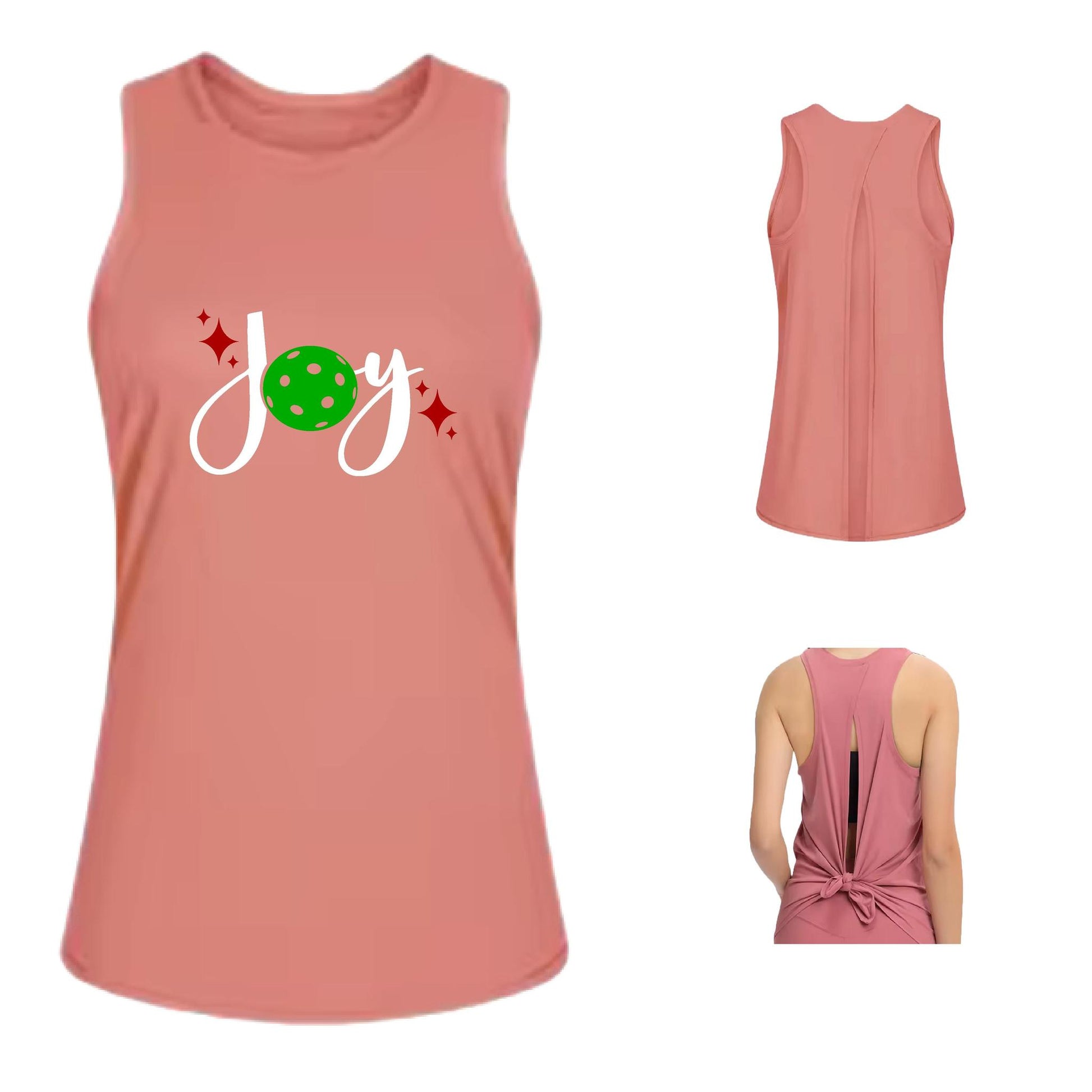 Joy | Women's Split Back or Tied Back Pickleball Performance Tank | 80/20 Nylon Spandex Mix