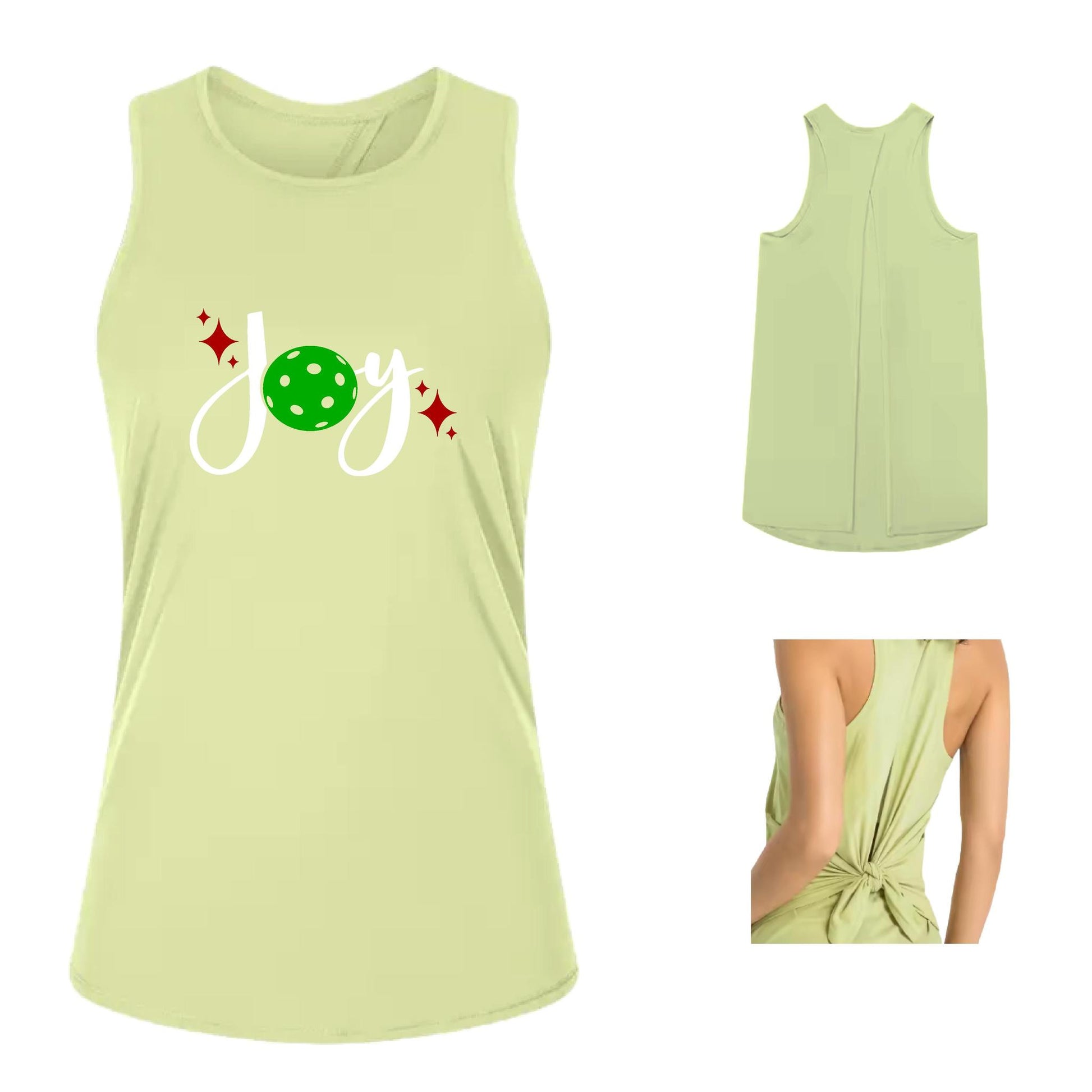 Joy | Women's Split Back or Tied Back Pickleball Performance Tank | 80/20 Nylon Spandex Mix
