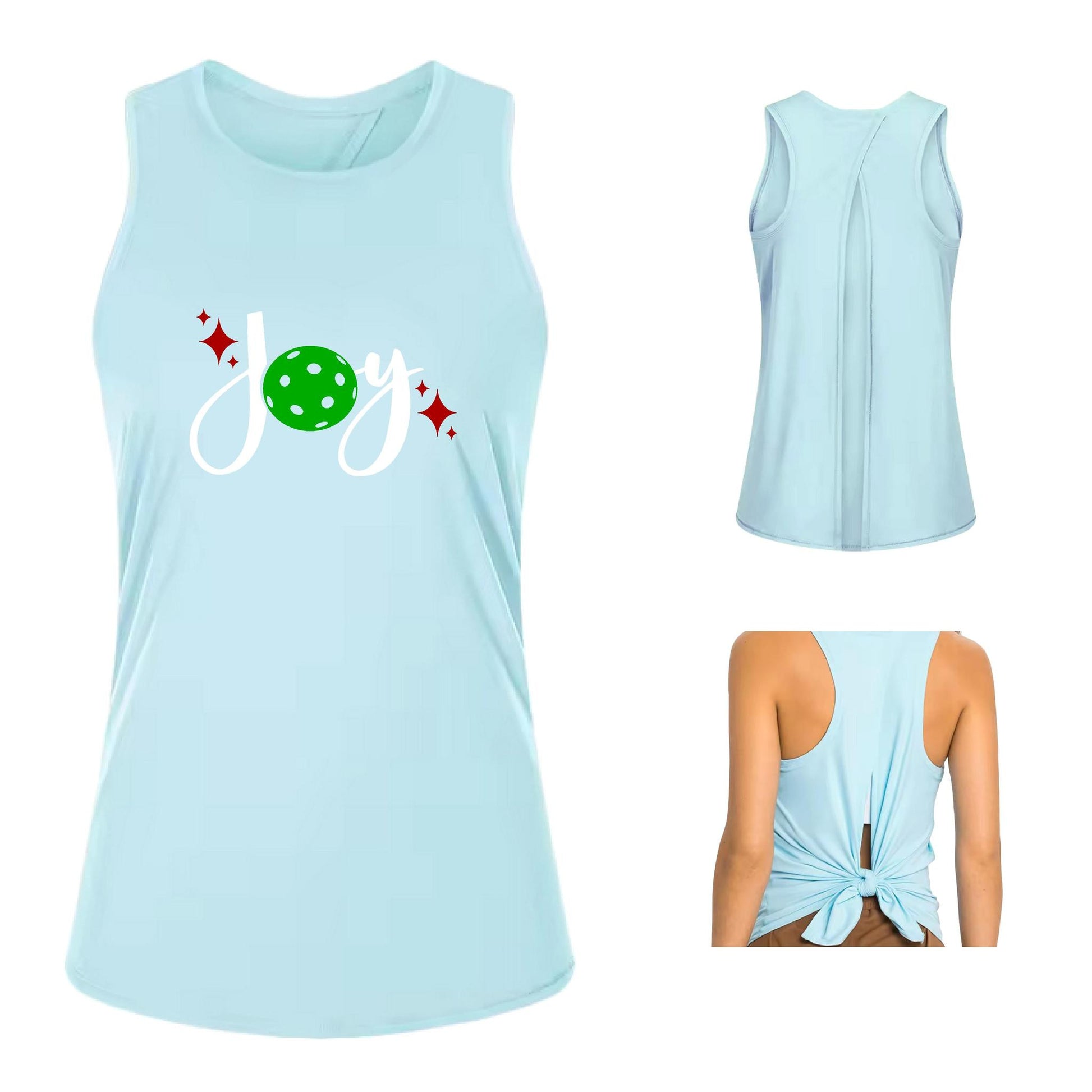 Joy | Women's Split Back or Tied Back Pickleball Performance Tank | 80/20 Nylon Spandex Mix