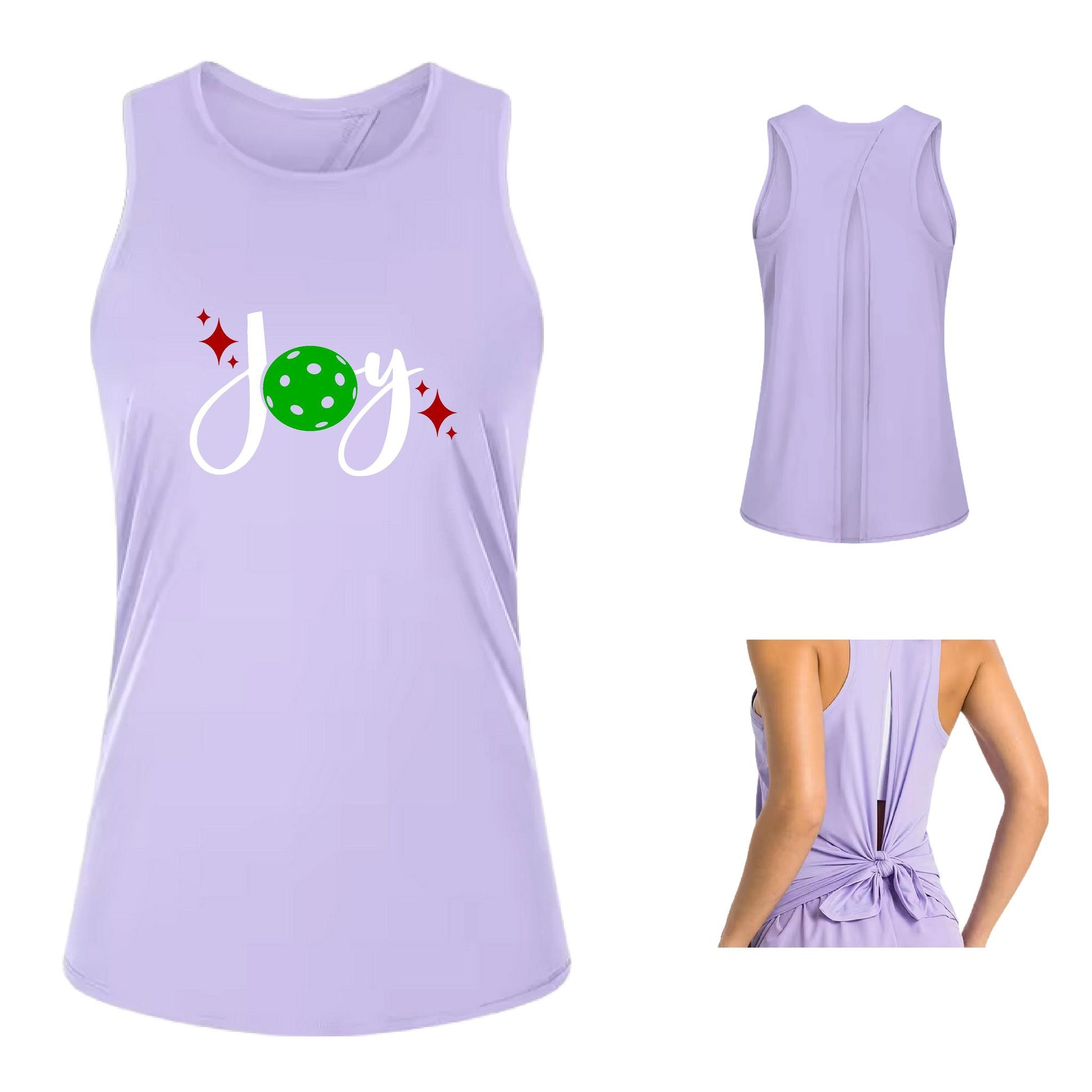 Joy | Women's Split Back or Tied Back Pickleball Performance Tank | 80/20 Nylon Spandex Mix
