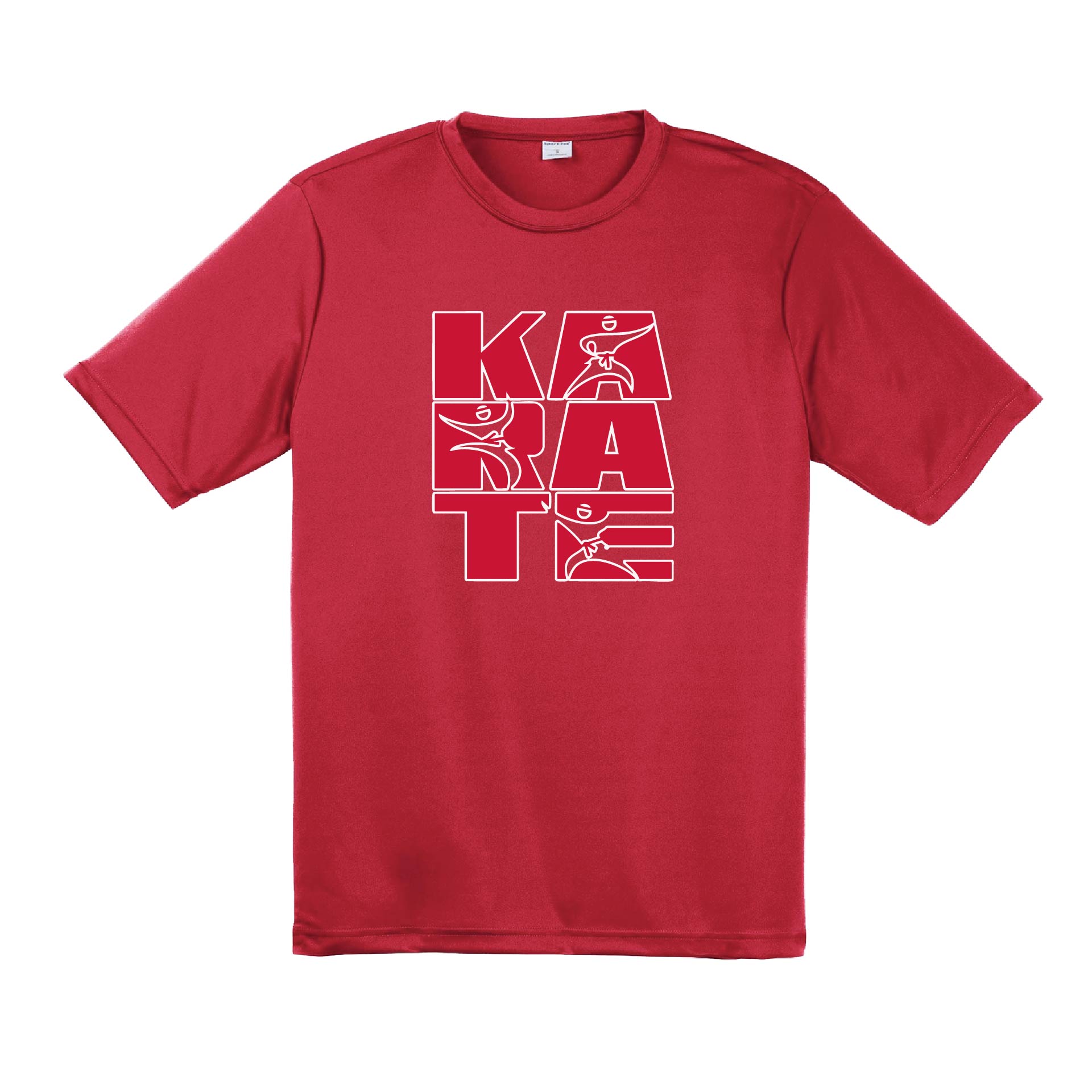 Karate Stacked | Men's Short Sleeve Athletic Karate Performance T-Shirt | 100% Polyester