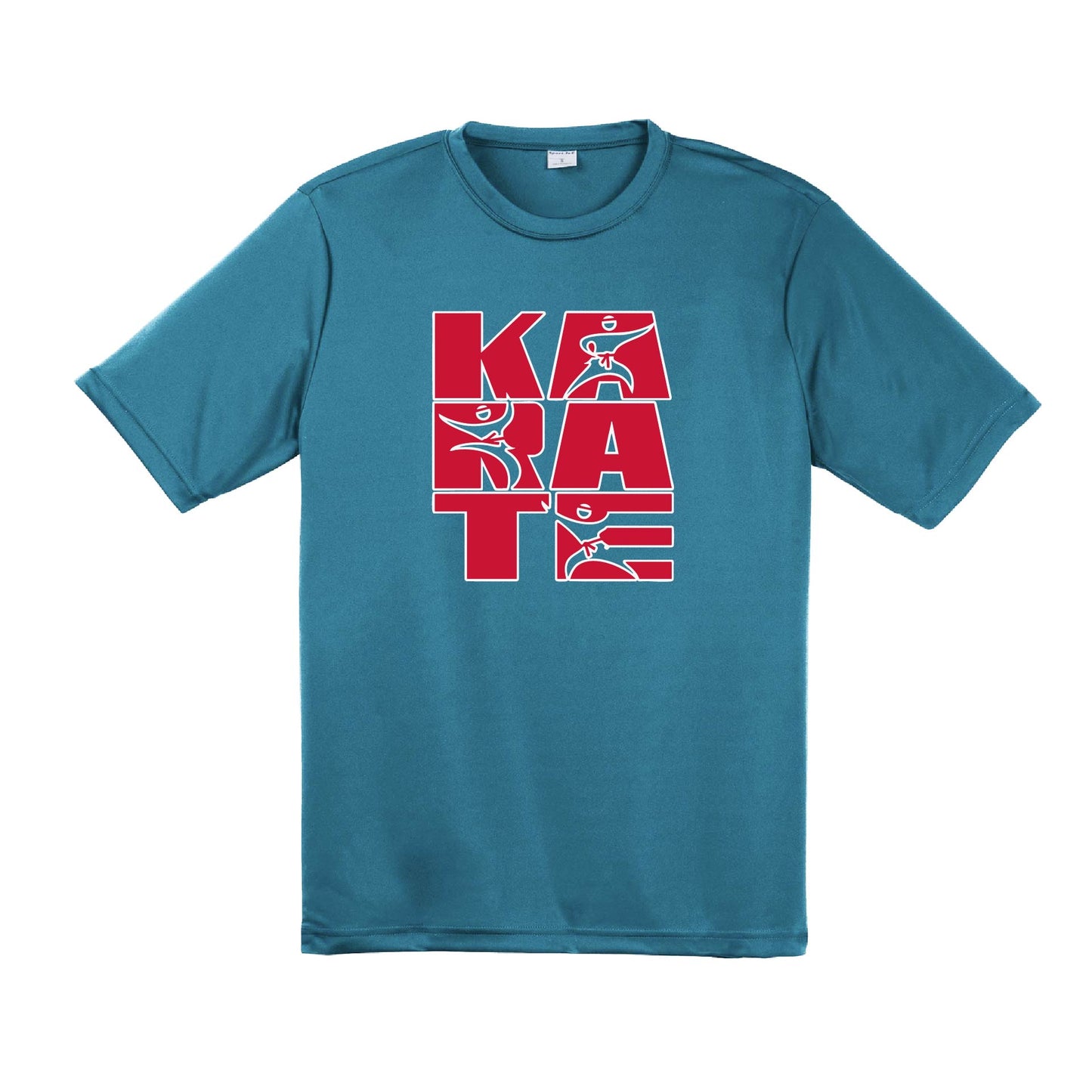 Karate Stacked | Men's Short Sleeve Athletic Karate Performance T-Shirt | 100% Polyester