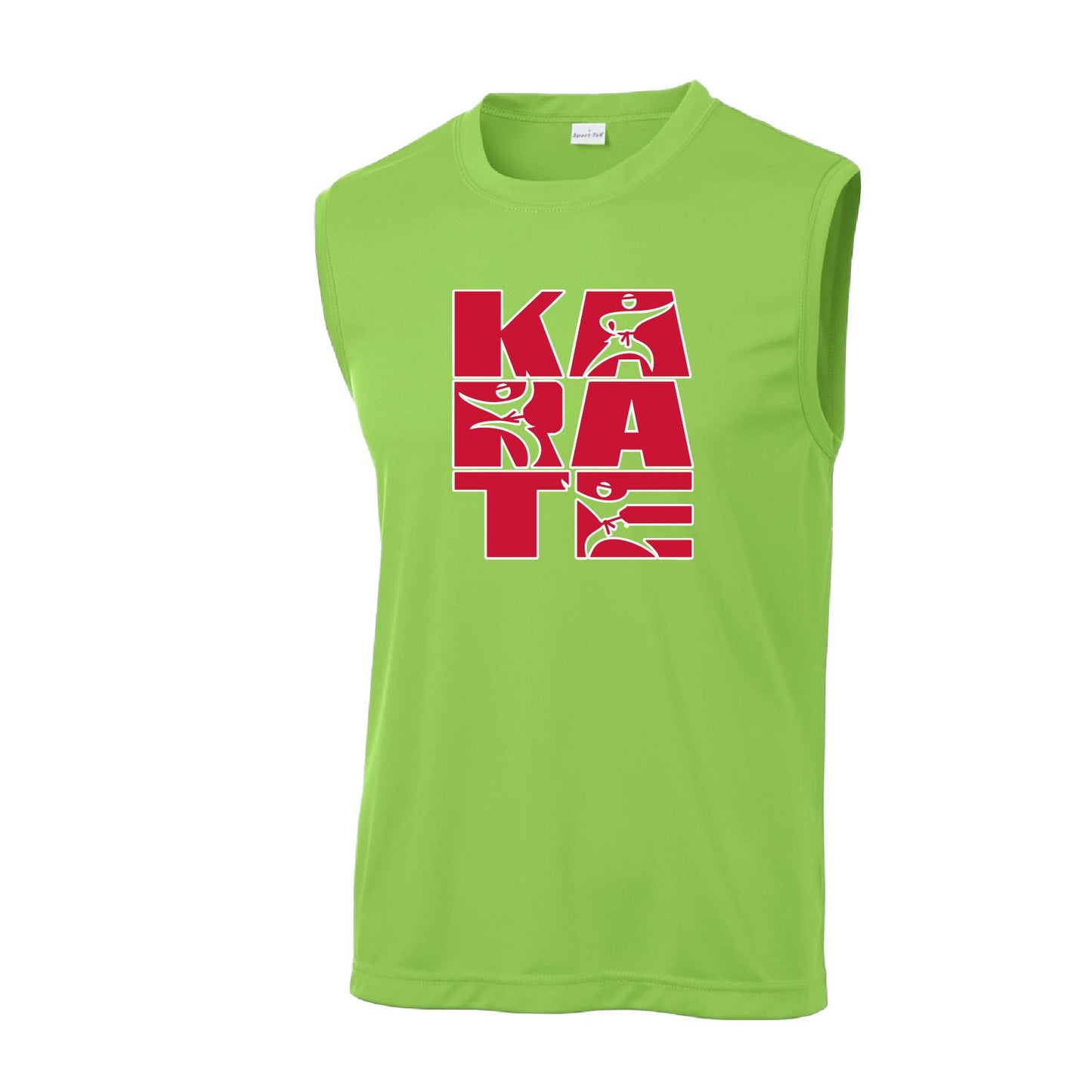 Karate Stacked | Men's Sleeveless Athletic Karate Performance T-Shirt | 100% Polyester