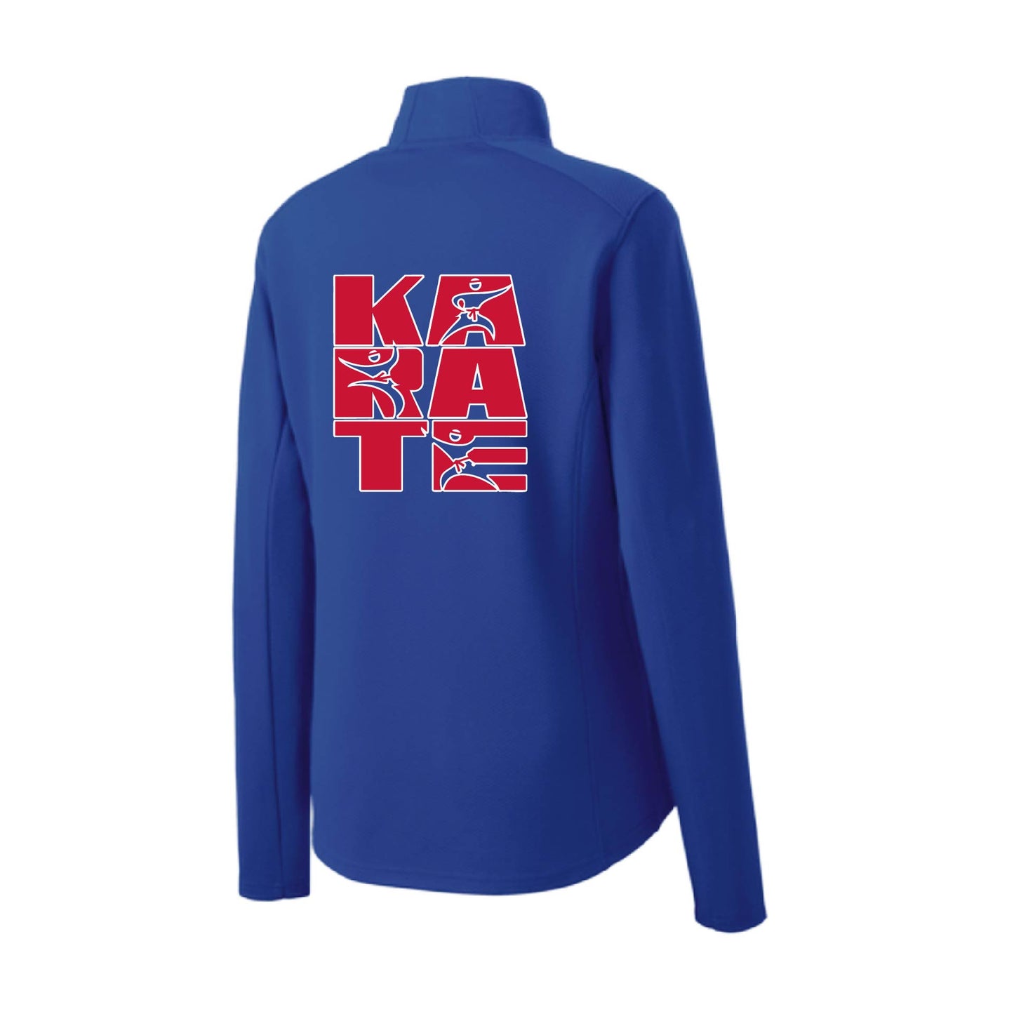 Karate Stacked | Women's 1/4 Zip Karate Performance Pullover Shirts | 100% Polyester