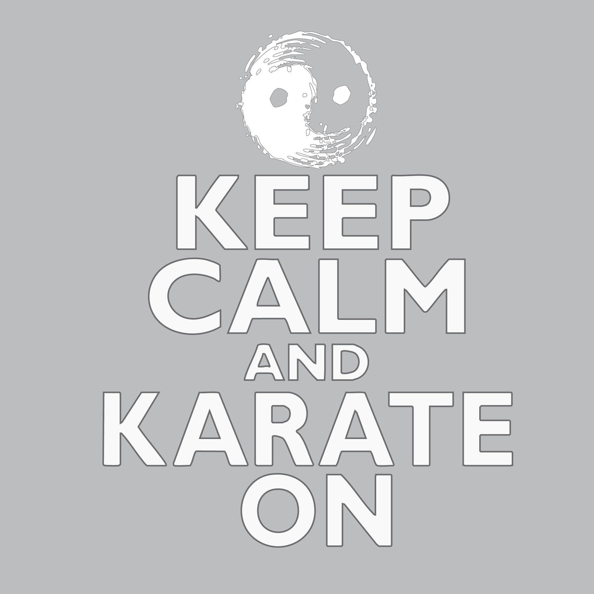 Keep Calm and Karate On (Grey Outlined) | Unisex Hoodie Athletic Karate Sweatshirt | 50% Cotton/50% Polyester