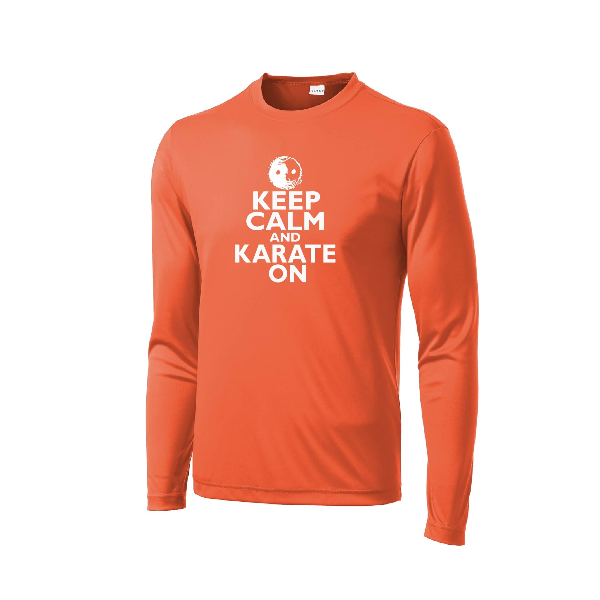 Keep Calm and Karate On | Men's Long Sleeve Athletic Karate Performance T-Shirt | 100% Polyester