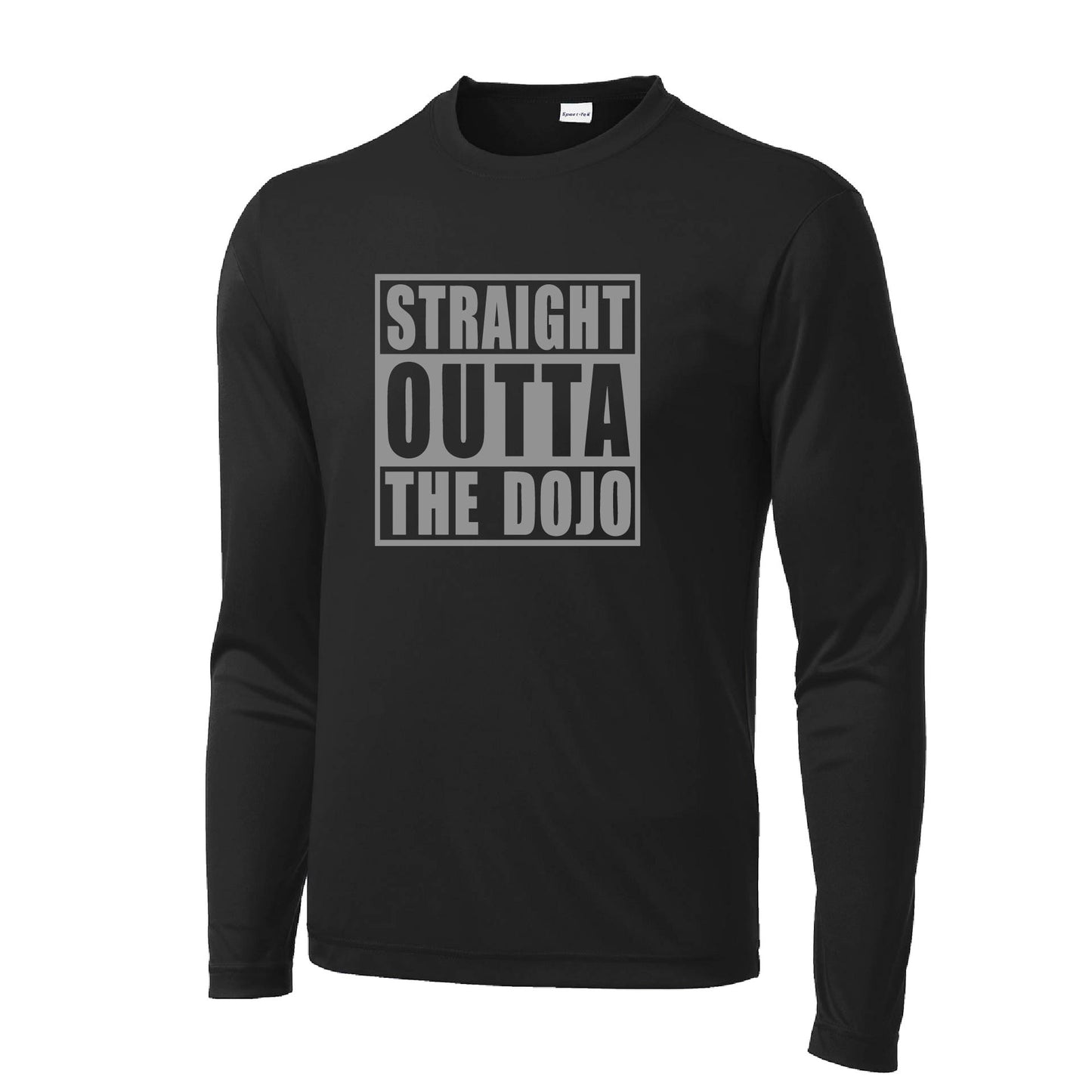 Straight Otta the Dojo | Men's Long Sleeve Athletic Karate Performance T-Shirt | 100% Polyester