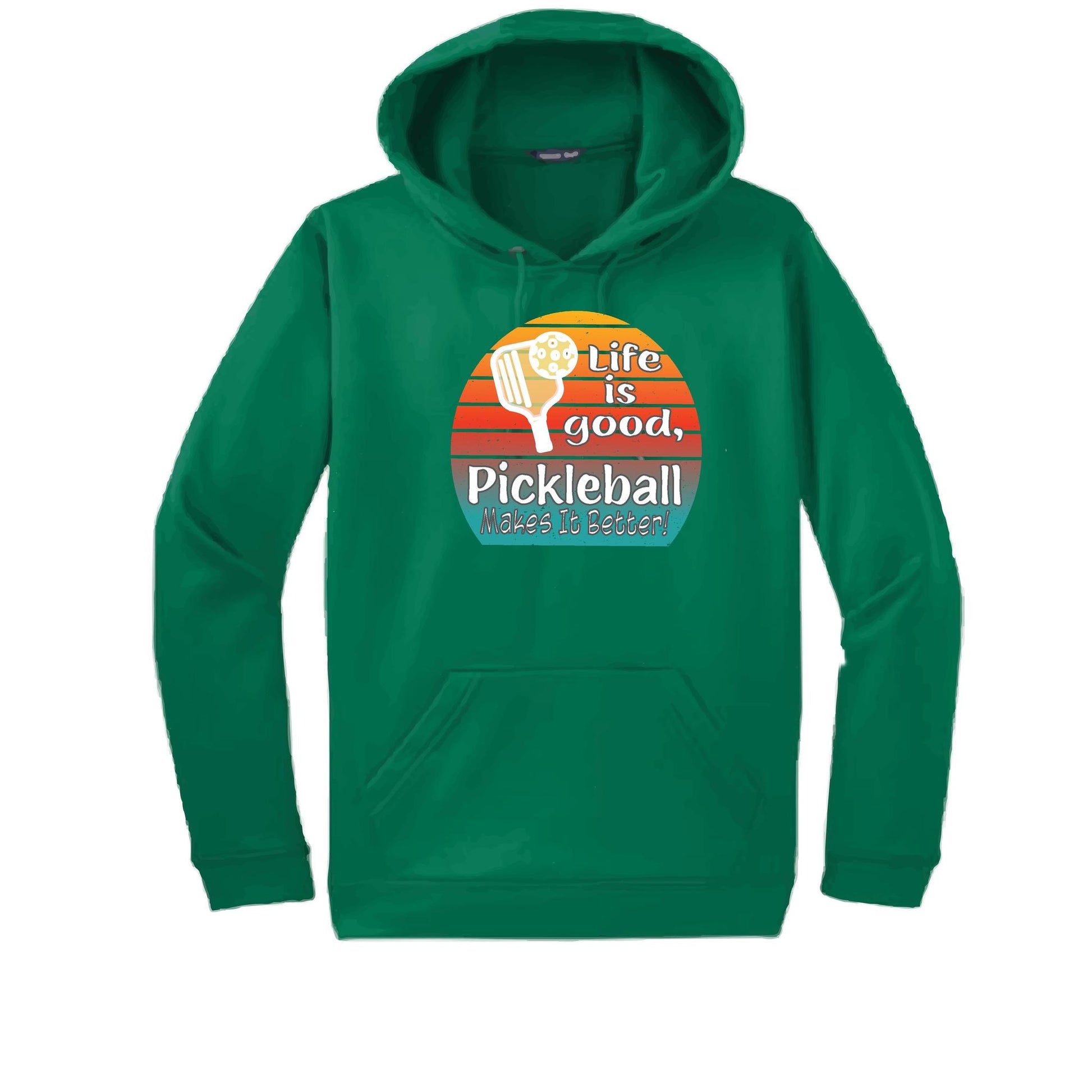 Life is Good Pickleball Makes it Better | Unisex Hoodie Athletic Sweatshirt | 50% Cotton/50% Polyester