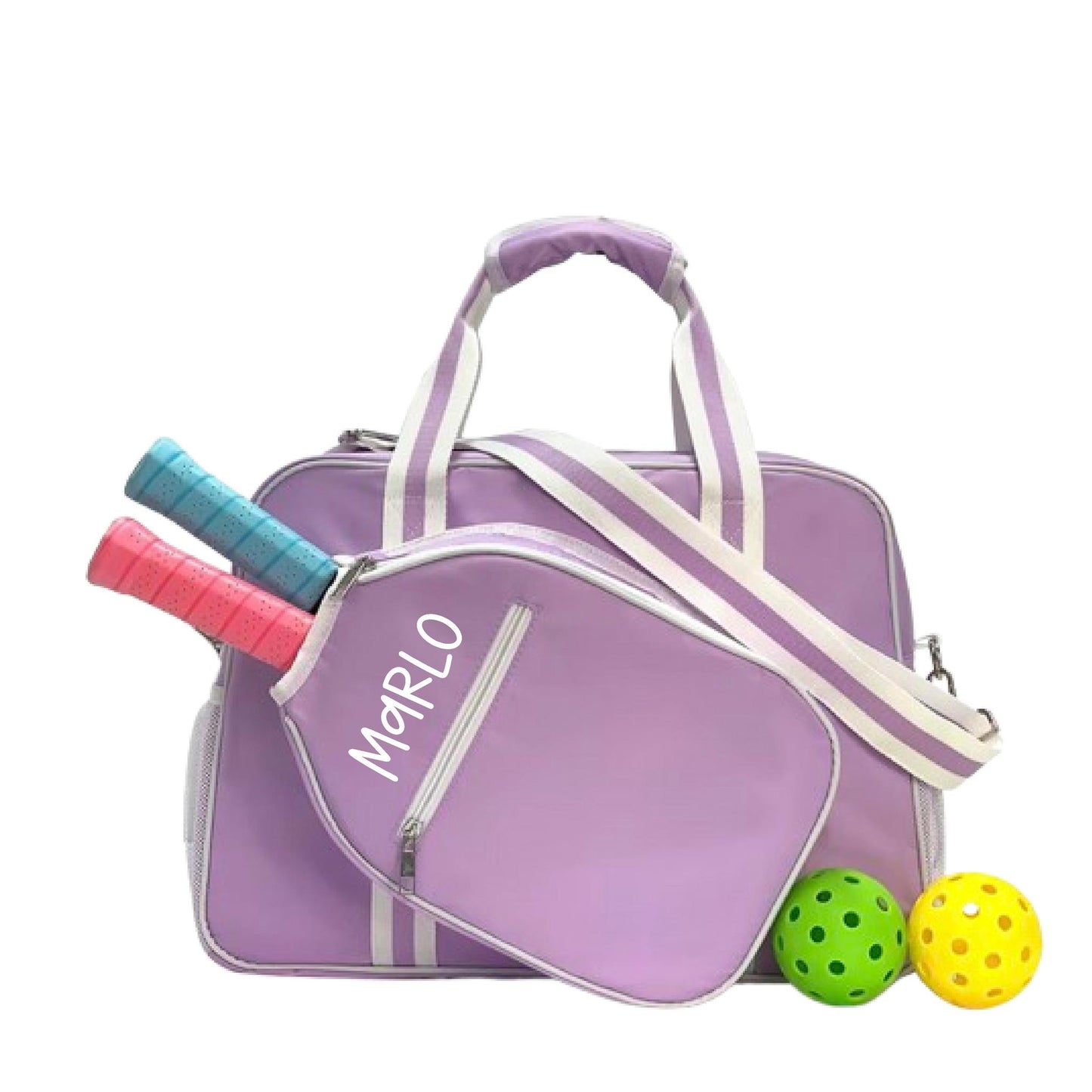 "Lilac Dream" Purple Pickleball Bag (Free Personalization) | Pickleball Sports Bag | Medium Size Court Bag
