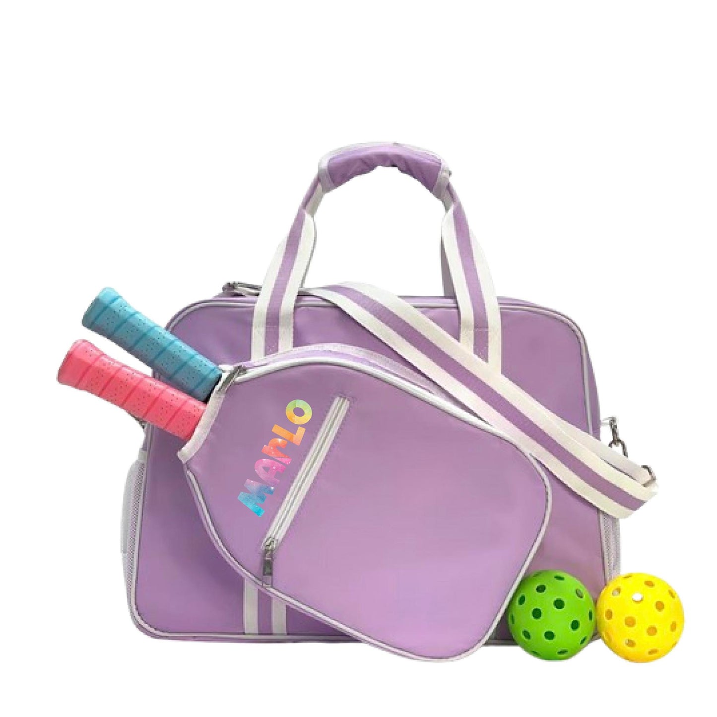 "Lilac Dream" Purple Pickleball Bag (Free Personalization) | Pickleball Sports Bag | Medium Size Court Bag