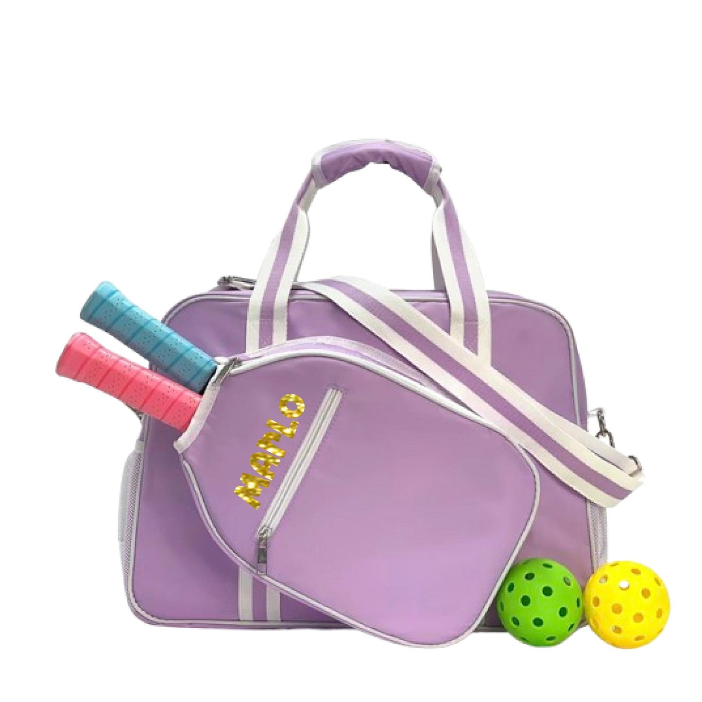"Lilac Dream" Purple Pickleball Bag (Free Personalization) | Pickleball Sports Bag | Medium Size Court Bag