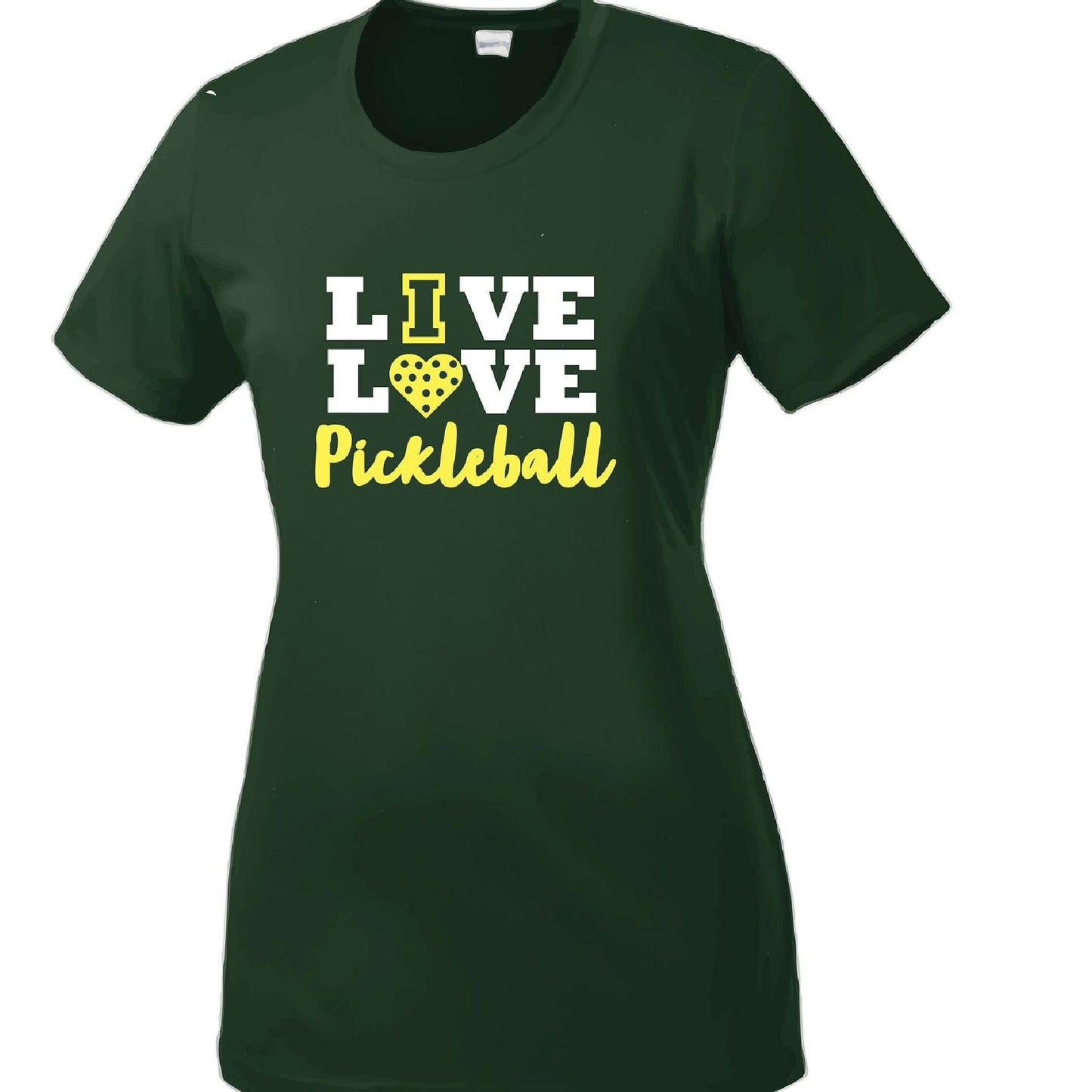 Live Love Pickleball | Clearance Women's Short Sleeve Crewneck Pickleball Performance T-Shirts | 100% Polyester