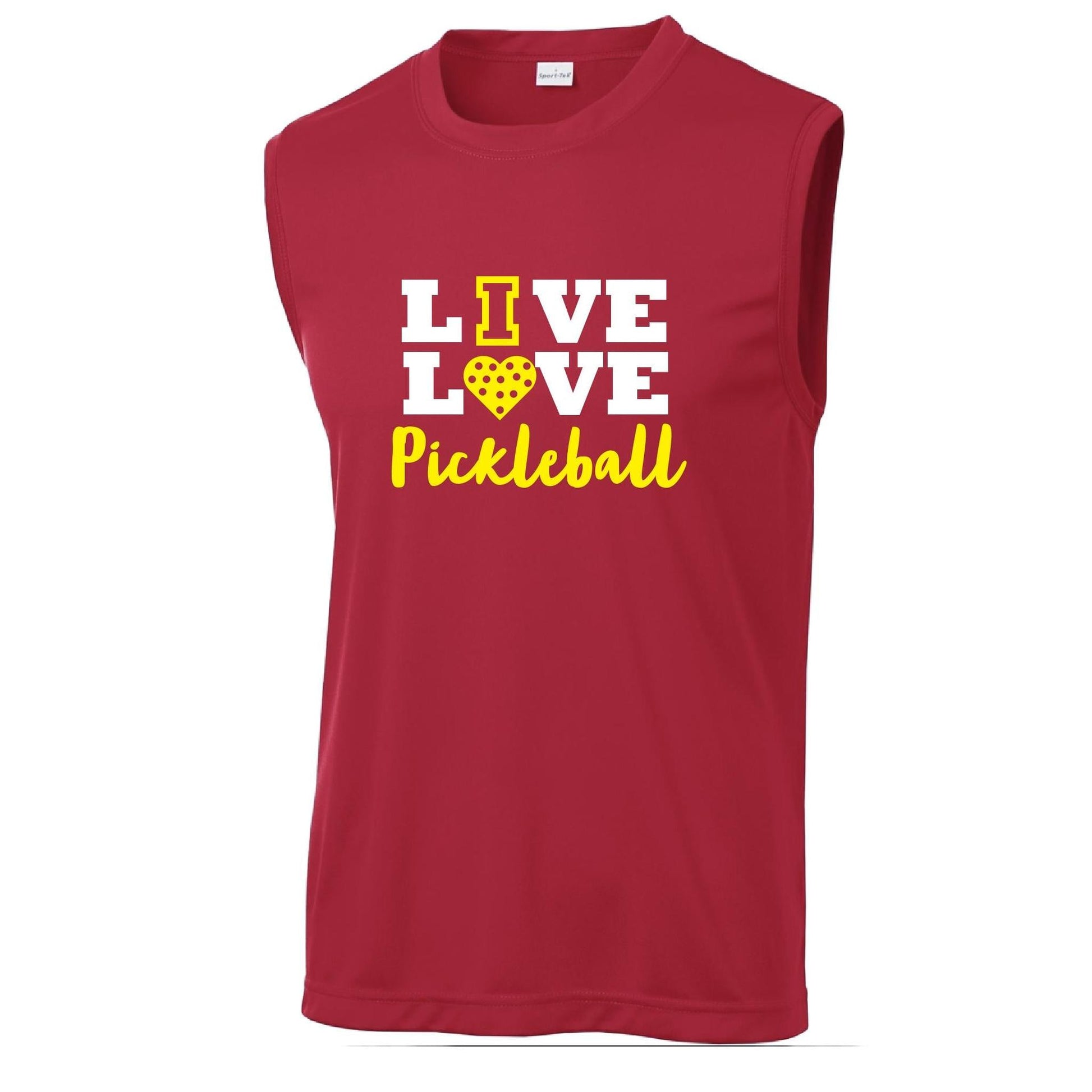 Live Love Pickleball | Men's Sleeveless Pickleball Performance T-Shirt | 100% Polyester