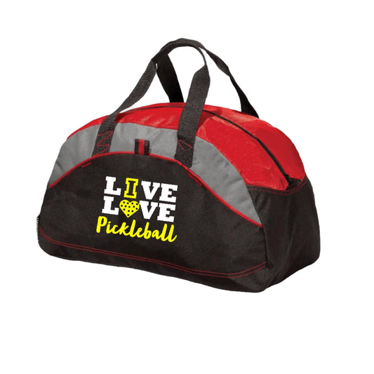 Live Love Pickleball | Pickleball Sports Duffel | Medium Size Court Bag