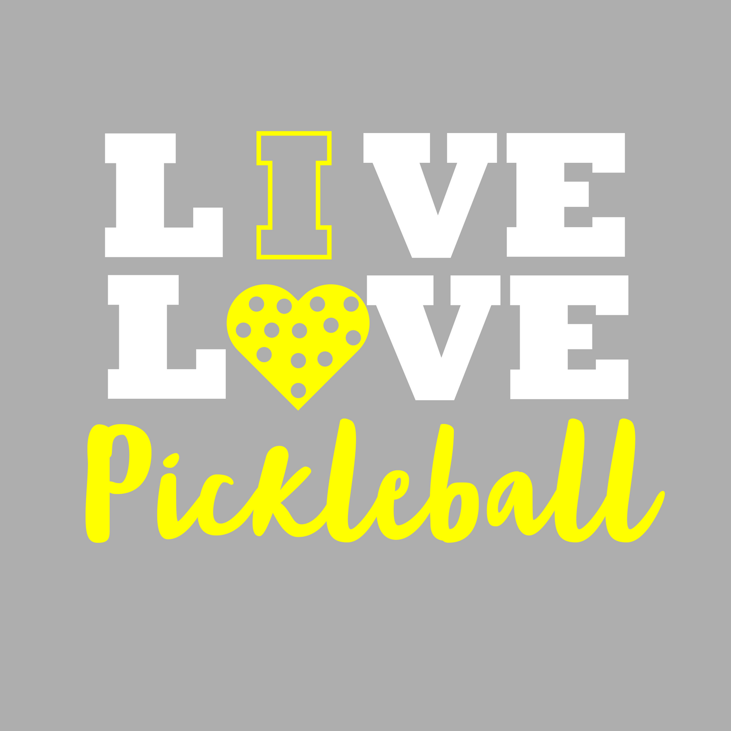 Live Love Pickleball | Pickleball Sports Duffel | Medium Size Court Bag