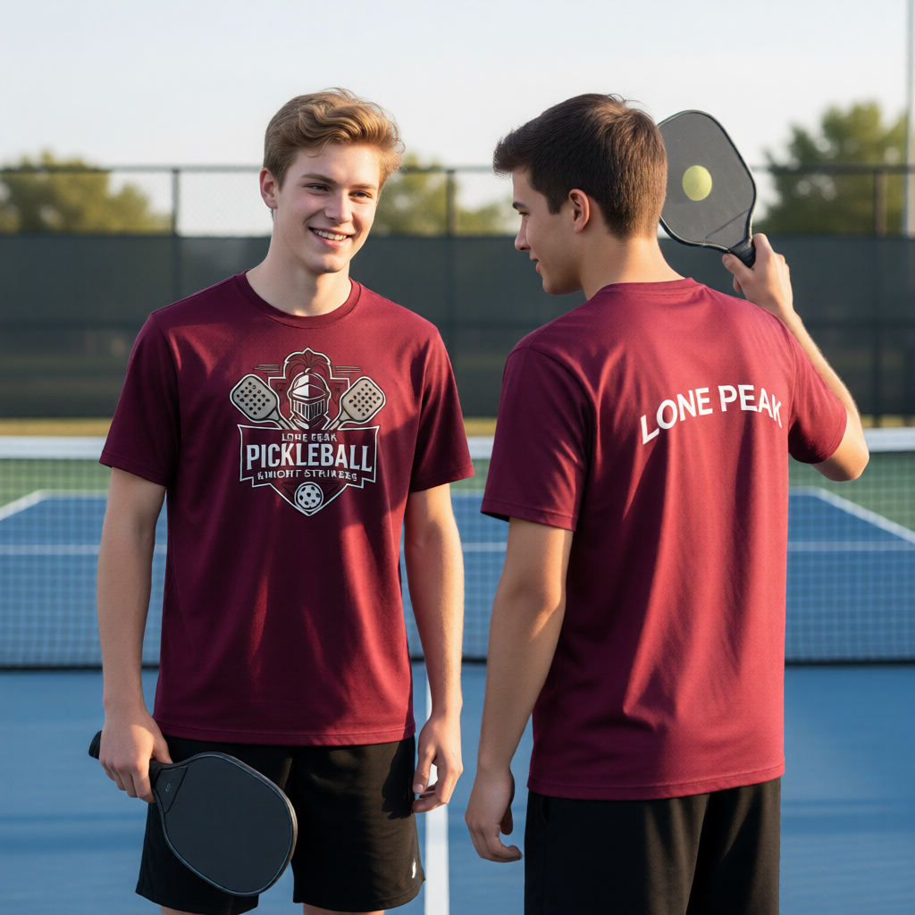 Lone Peak High USHPA | Men's Short Sleeve White Crewneck T-Shirts | 100% Polyester