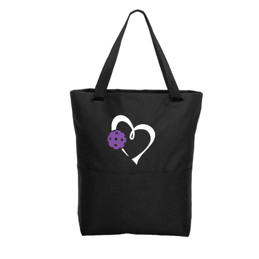 Love Pickleball (Pink Or Purple) | Pickleball Sports Convertible Tote Bag | Medium Size Court Tote Bag