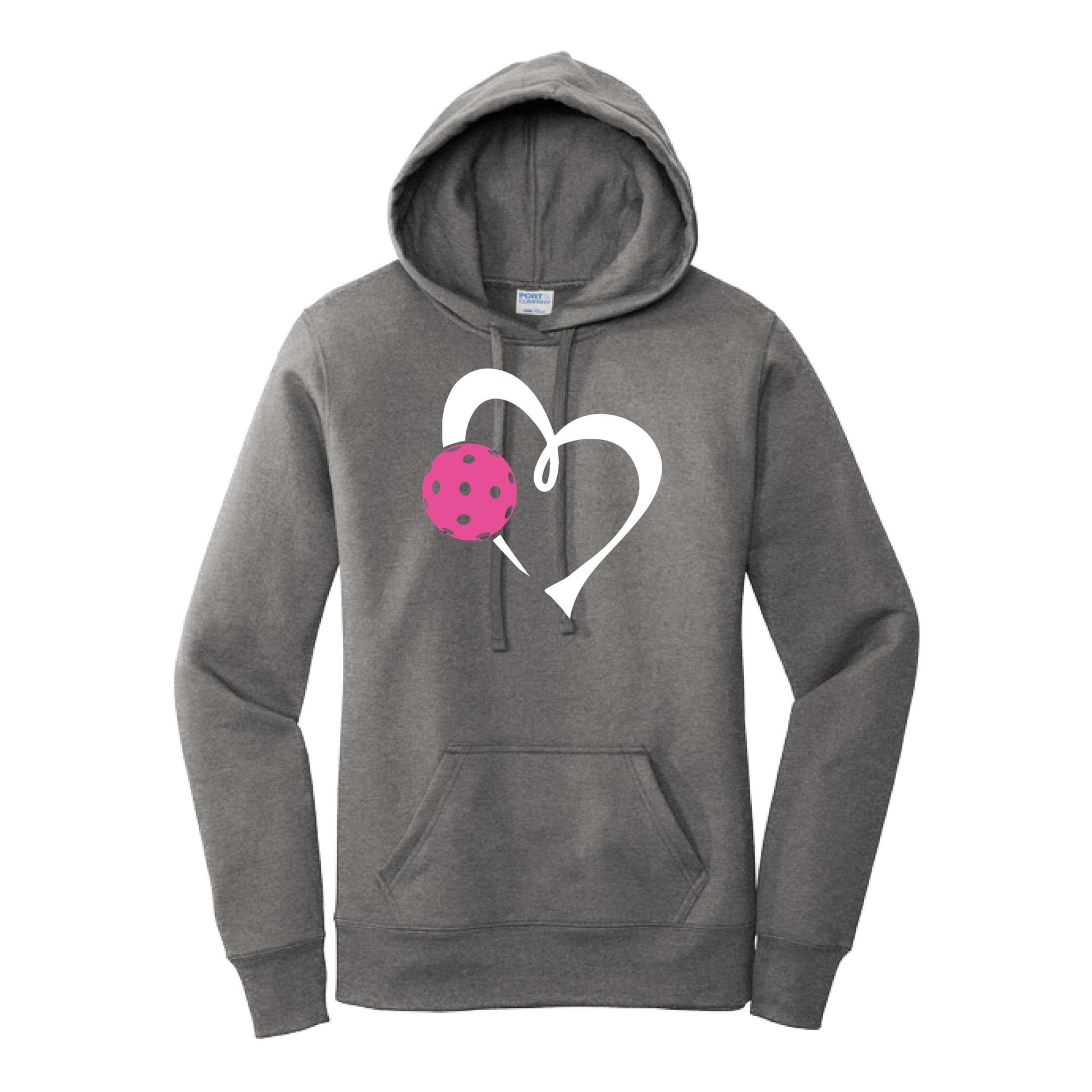 Love Pickleball (Pink) | Women’s Fitted Hoodie Pickleball Sweatshirt | 50% Cotton 50% Poly Fleece
