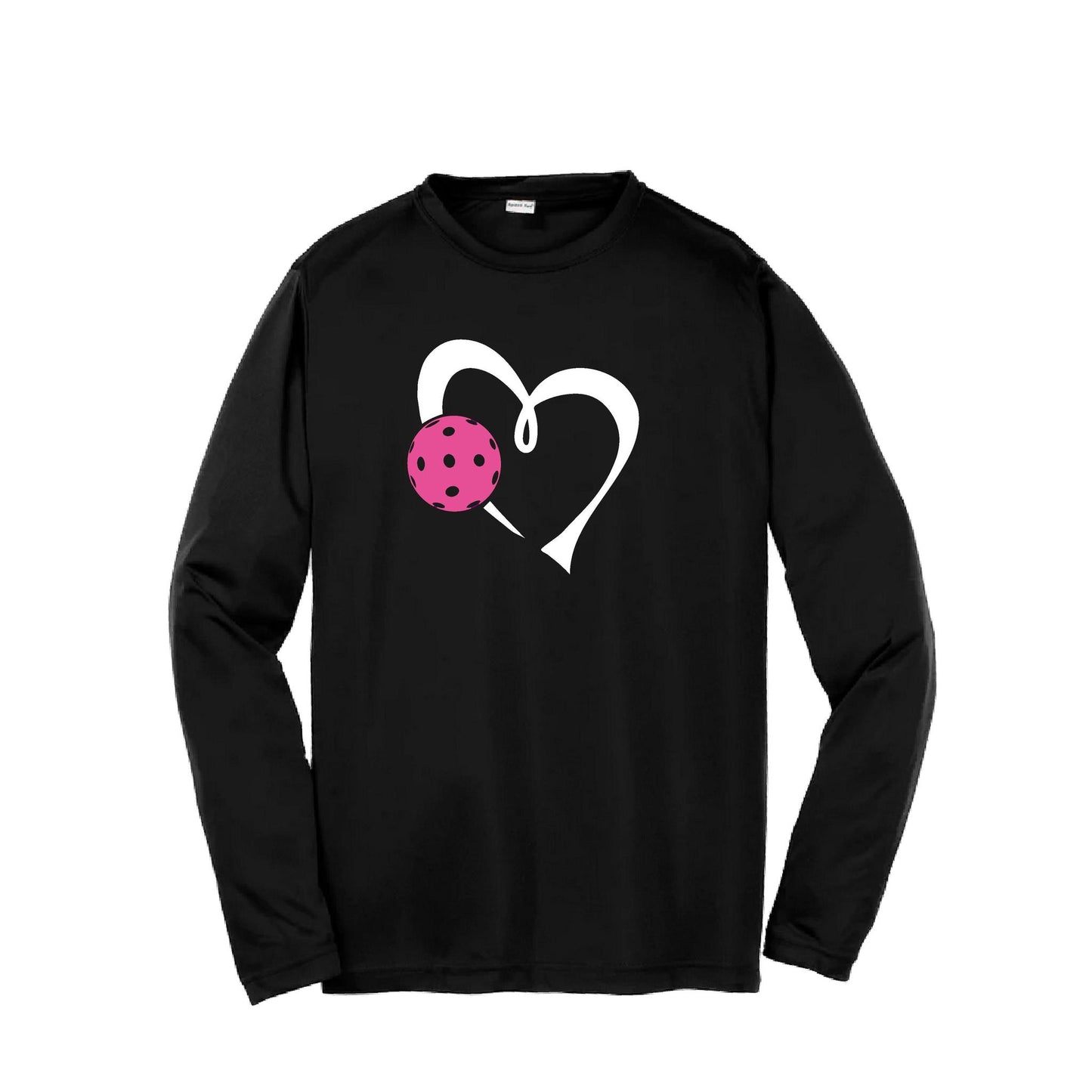 Love Pickleball (Pink) | Youth Long Sleeve Pickleball Performance T-Shirts | 100% Polyester