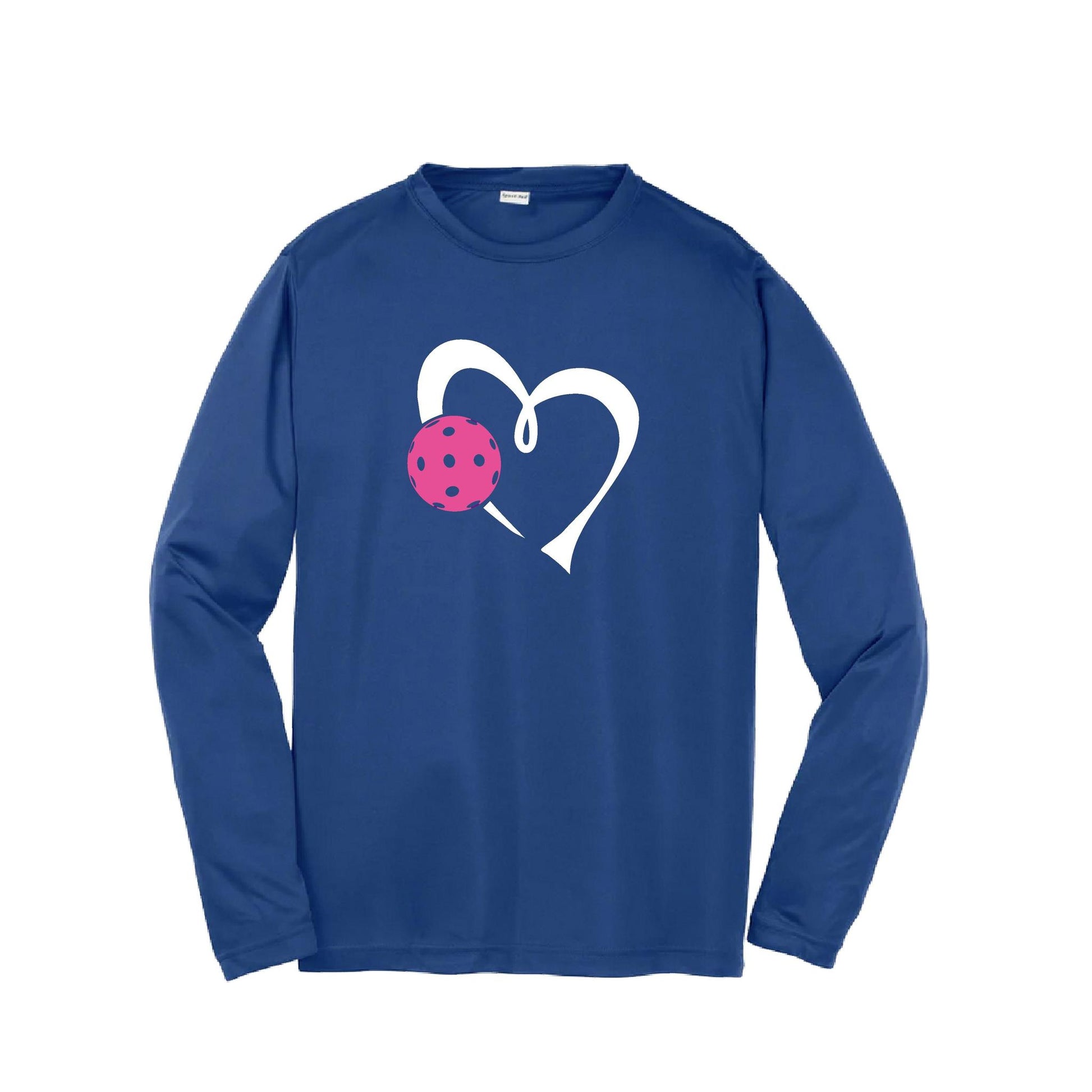 Love Pickleball (Pink) | Youth Long Sleeve Pickleball Performance T-Shirts | 100% Polyester