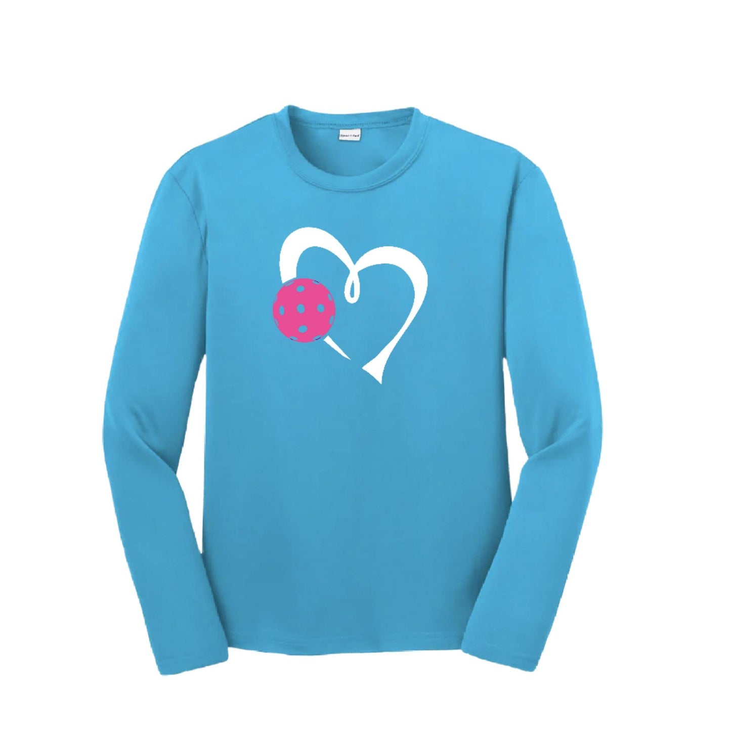 Love Pickleball (Pink) | Youth Long Sleeve Pickleball Performance T-Shirts | 100% Polyester