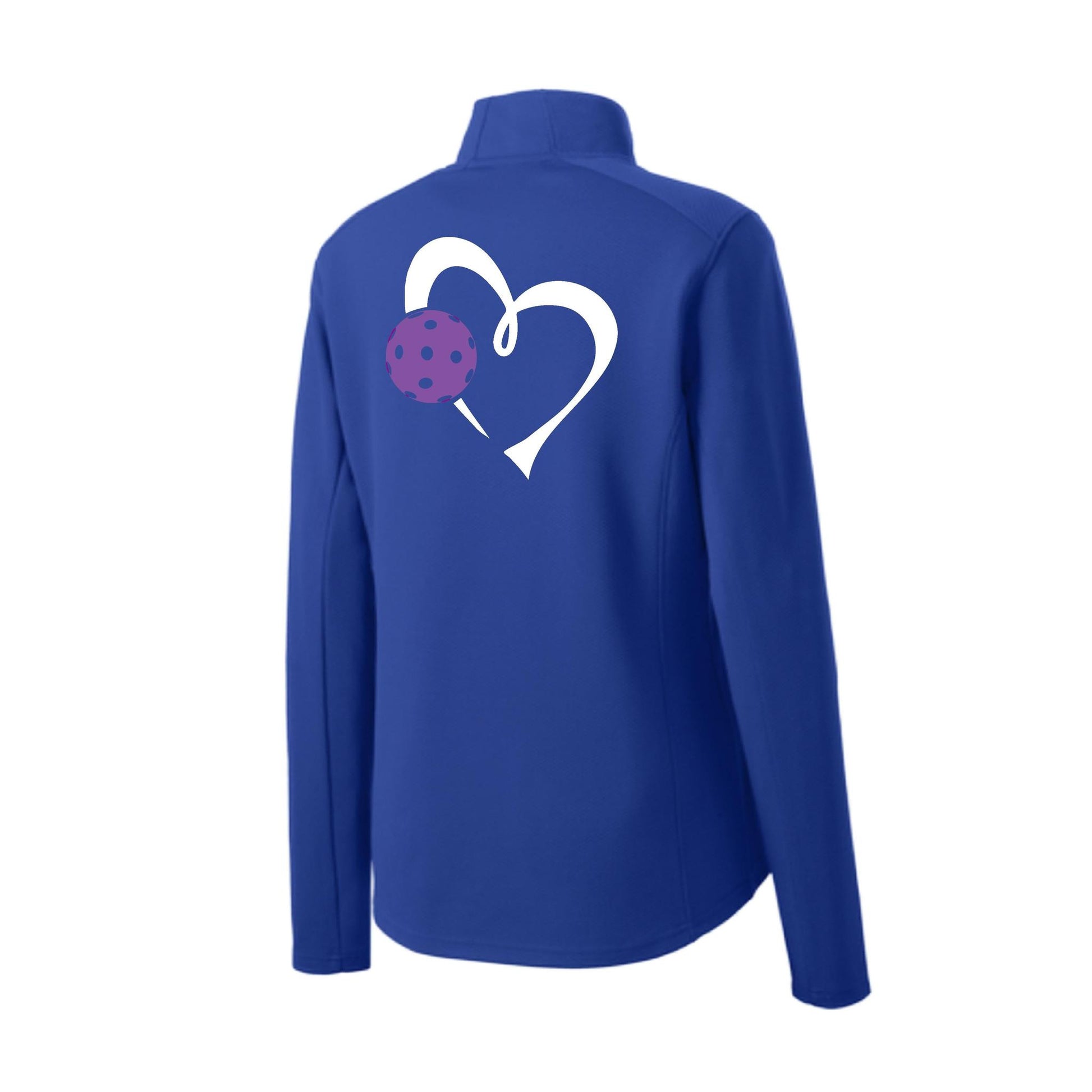 Love Pickleball (Purple) | Women's 1/4 Zip Pullover Athletic Performance Shirt | 100% Polyester