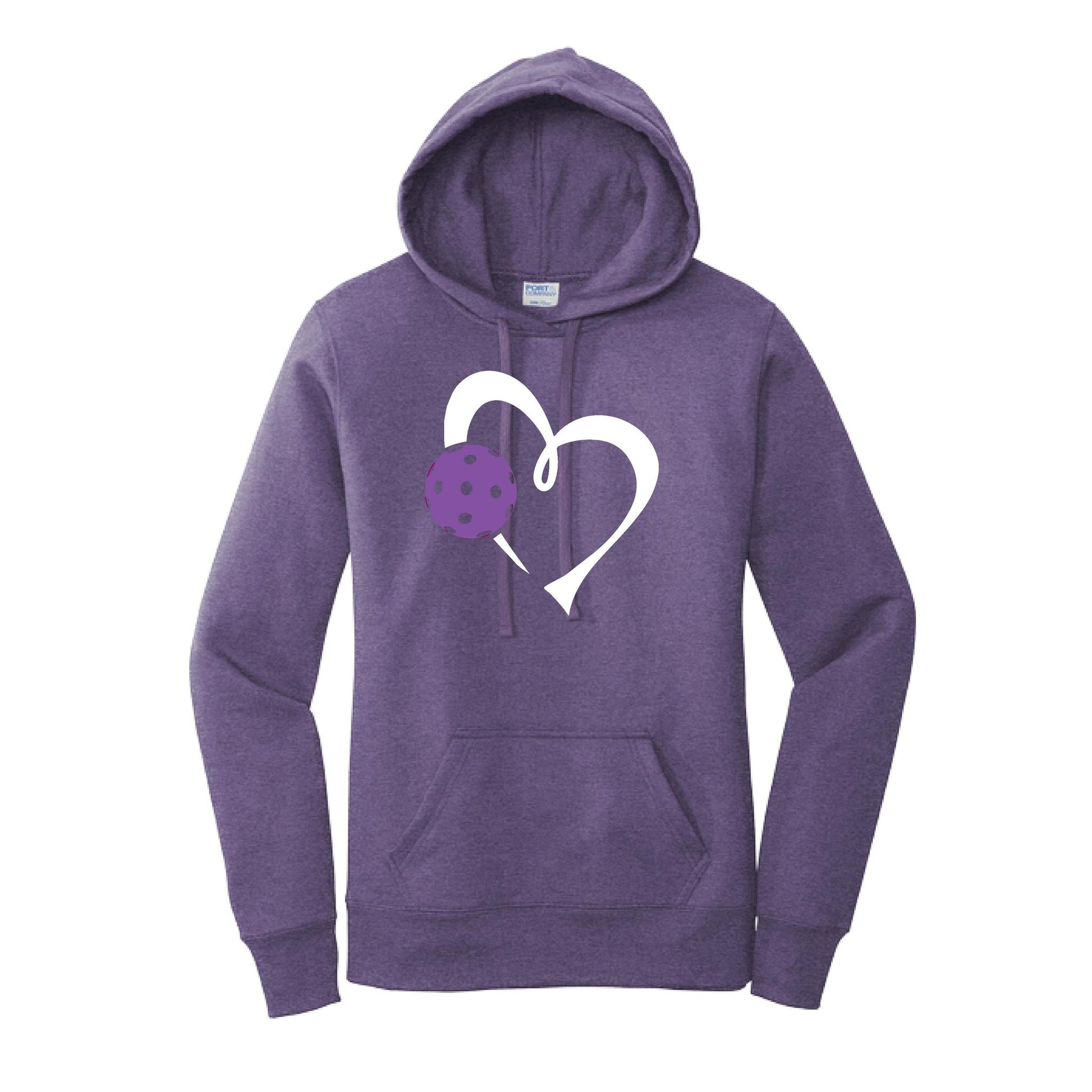 Love Pickleball (Purple) | Women’s Fitted Hoodie Pickleball Sweatshirt | 50% Cotton 50% Poly Fleece