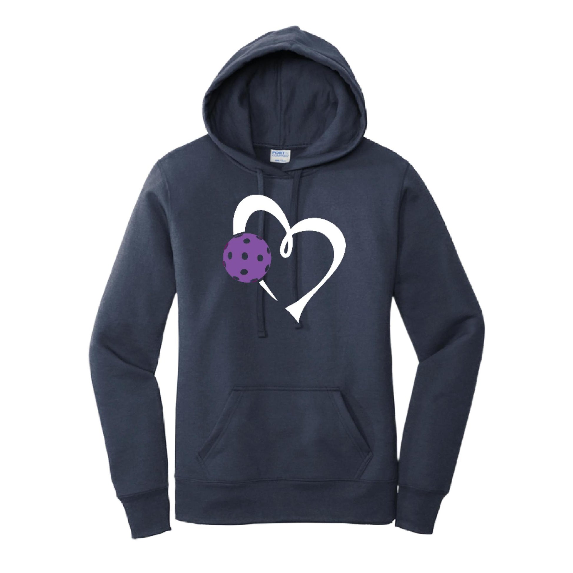 Love Pickleball (Purple) | Women’s Fitted Hoodie Pickleball Sweatshirt | 50% Cotton 50% Poly Fleece