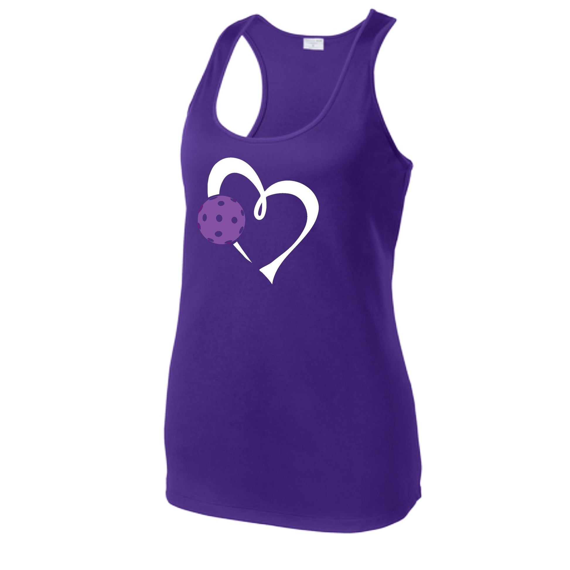 Love Pickleball (Purple) | Women's Racerback Pickleball Performance Tank | 100% Polyester