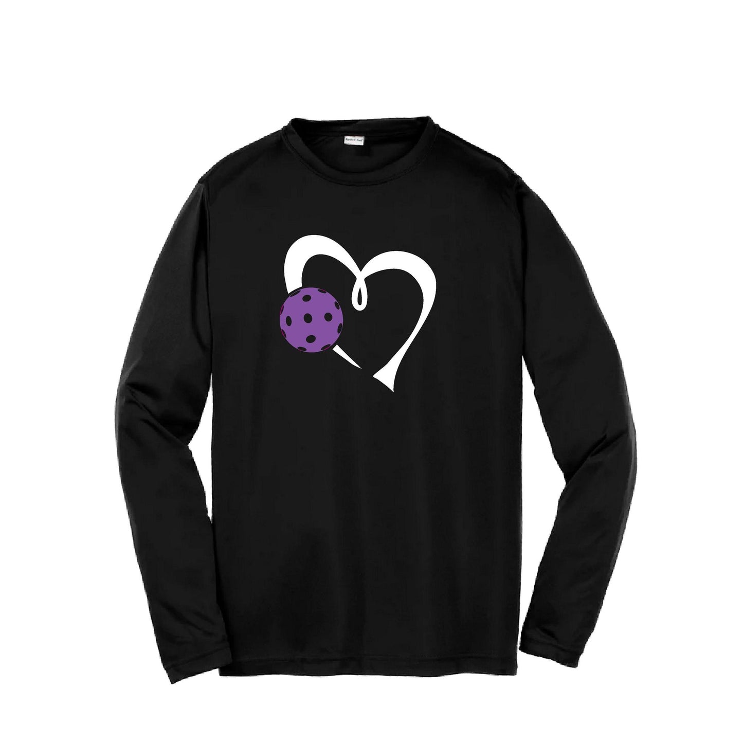 Love Pickleball (Purple) | Youth Long Sleeve Pickleball Performance T-Shirts | 100% Polyester