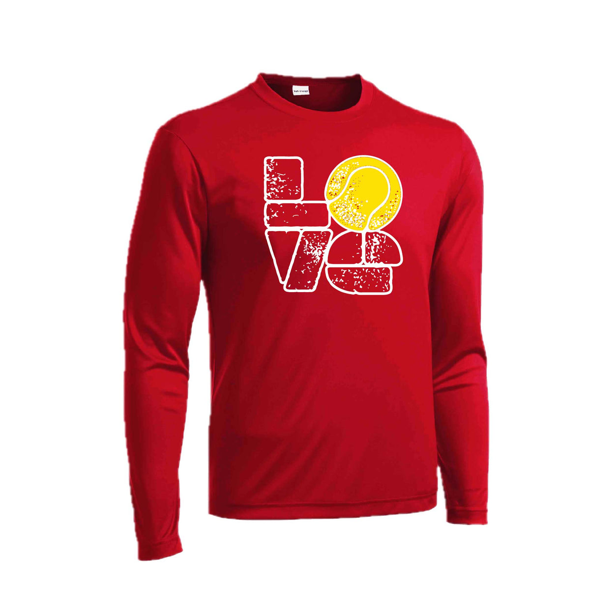 Love Stacked | Men's Long Sleeve Athletic Tennis Performance T-Shirt | 100% Polyester