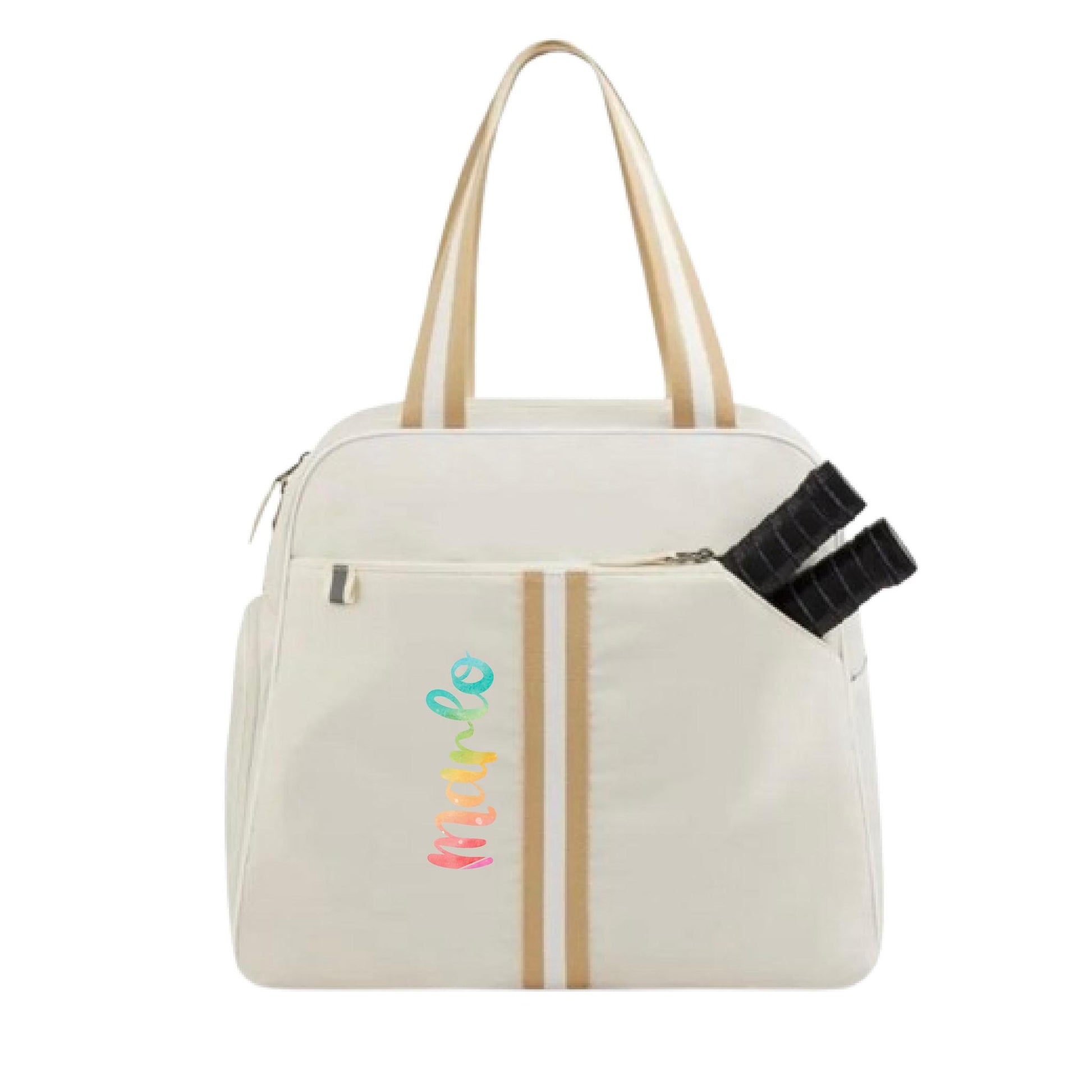 "Luxe Legacy" White Pickleball Bag (Free Customization) | Pickleball Sports Bag | Medium Size Court Bag
