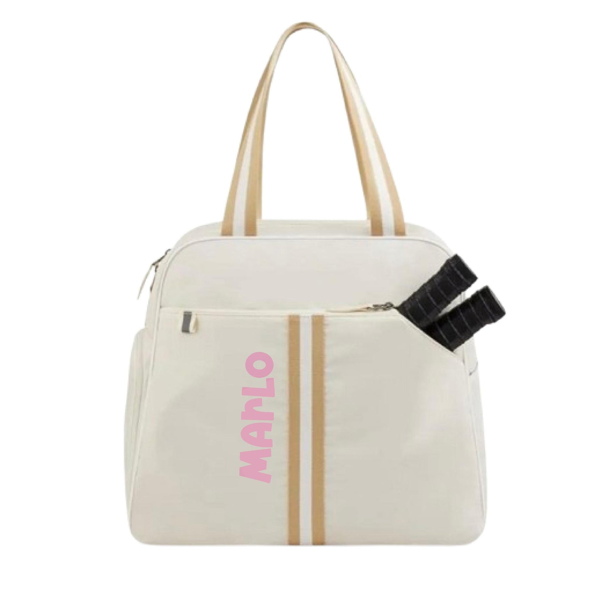 "Luxe Legacy" White Pickleball Bag (Free Customization) | Pickleball Sports Bag | Medium Size Court Bag