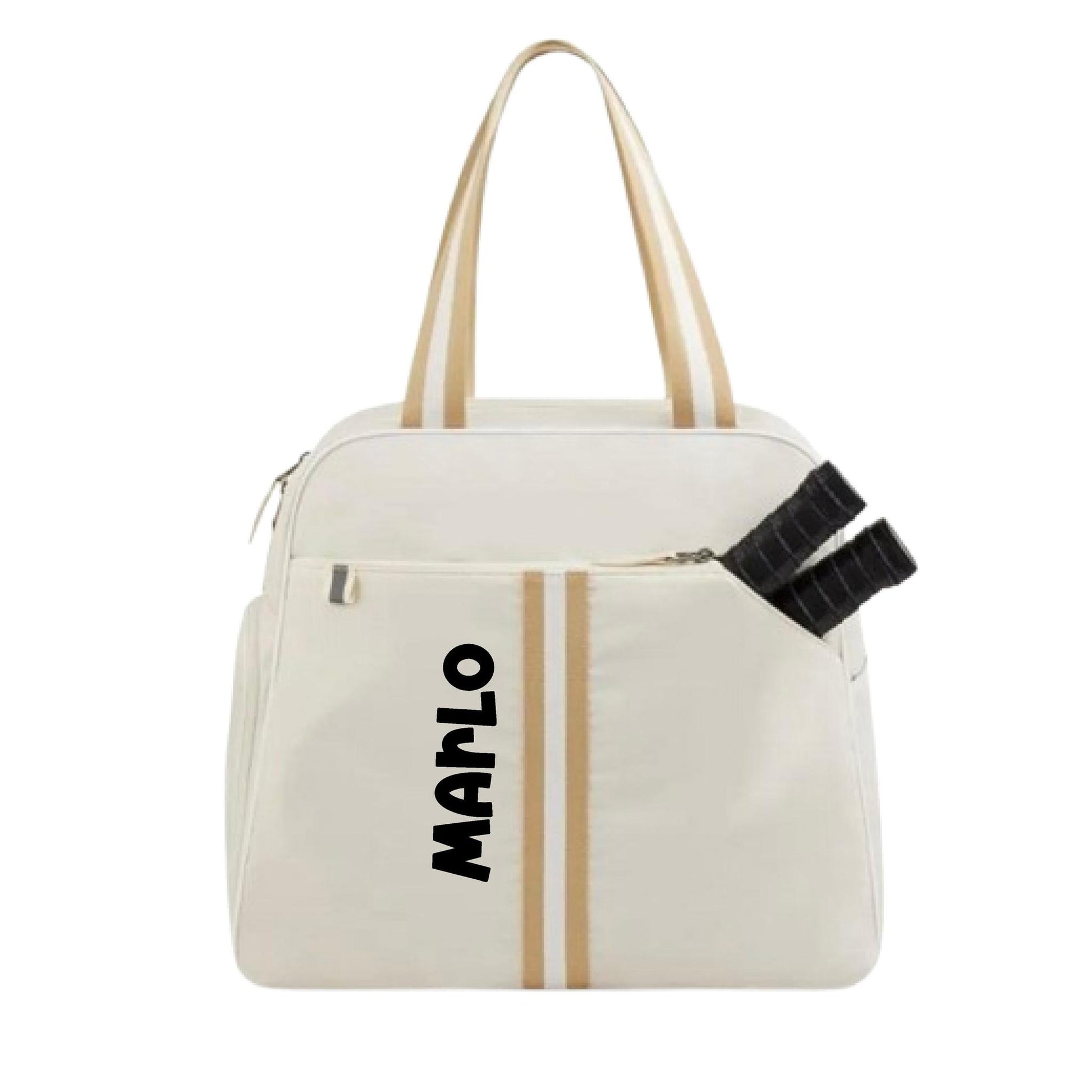 "Luxe Legacy" White Pickleball Bag (Free Customization) | Pickleball Sports Bag | Medium Size Court Bag